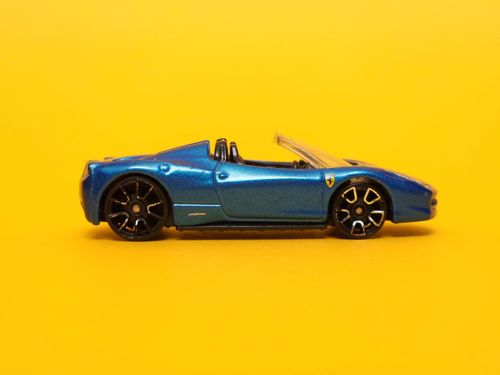 Ferrari 458 Spider: Metalflake Blue – 2013 Mattel Hot Wheels Basic