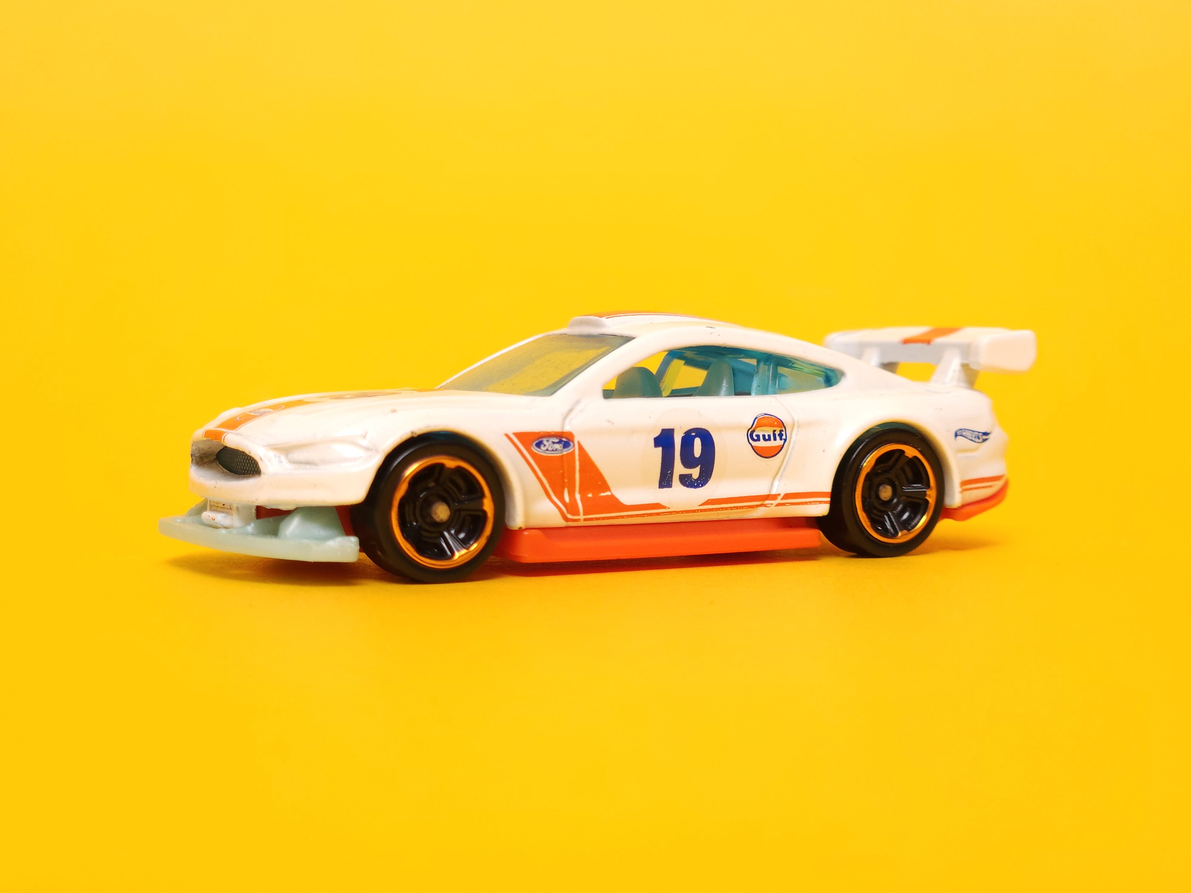 Custom '18 Ford Mustang GT: Gulf White – 2019 Mattel Hot Wheels Basic
