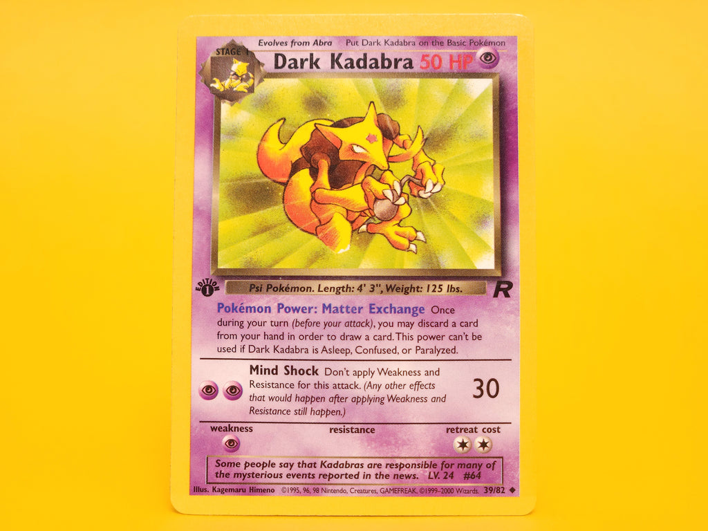 Dark Kadabra: 039/082 – 2000 Pokémon Uncommon 1st Edition