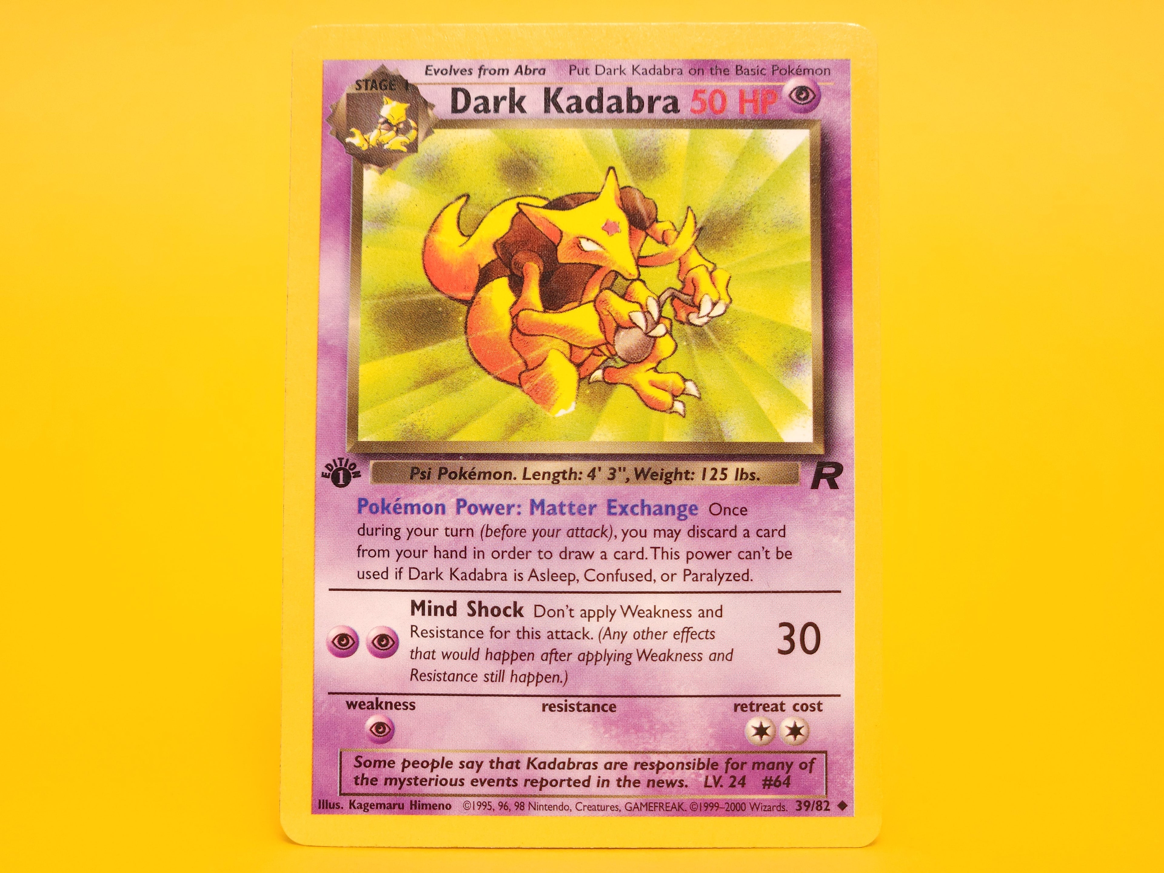 Dark Kadabra: 039/082 – 2000 Pokémon Uncommon 1st Edition
