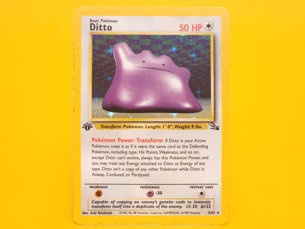 Ditto: 3/62 – 1999 Pokémon Rare 1st Edition Holofoil