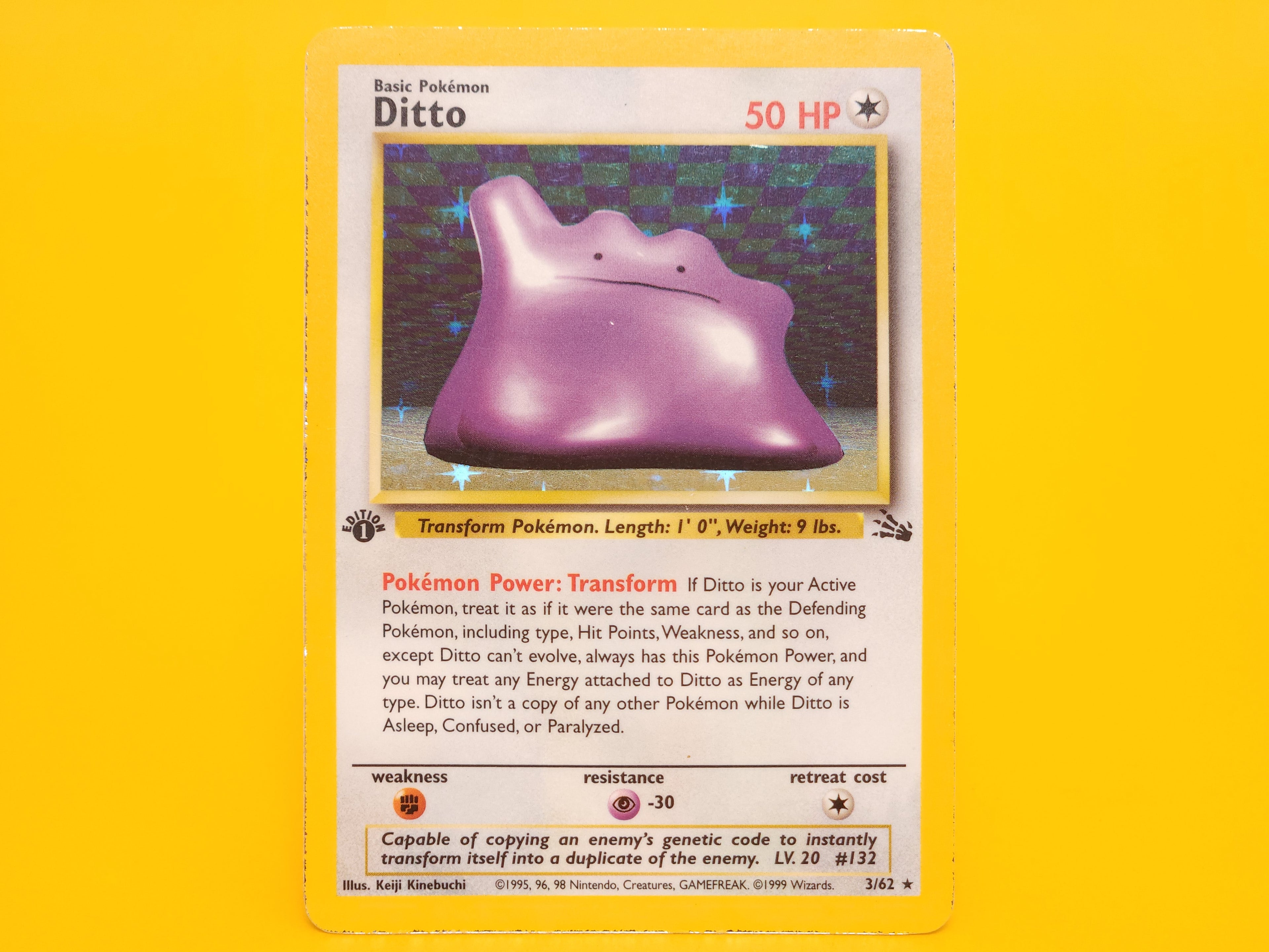 Ditto: 3/62 – 1999 Pokémon Rare 1st Edition Holofoil