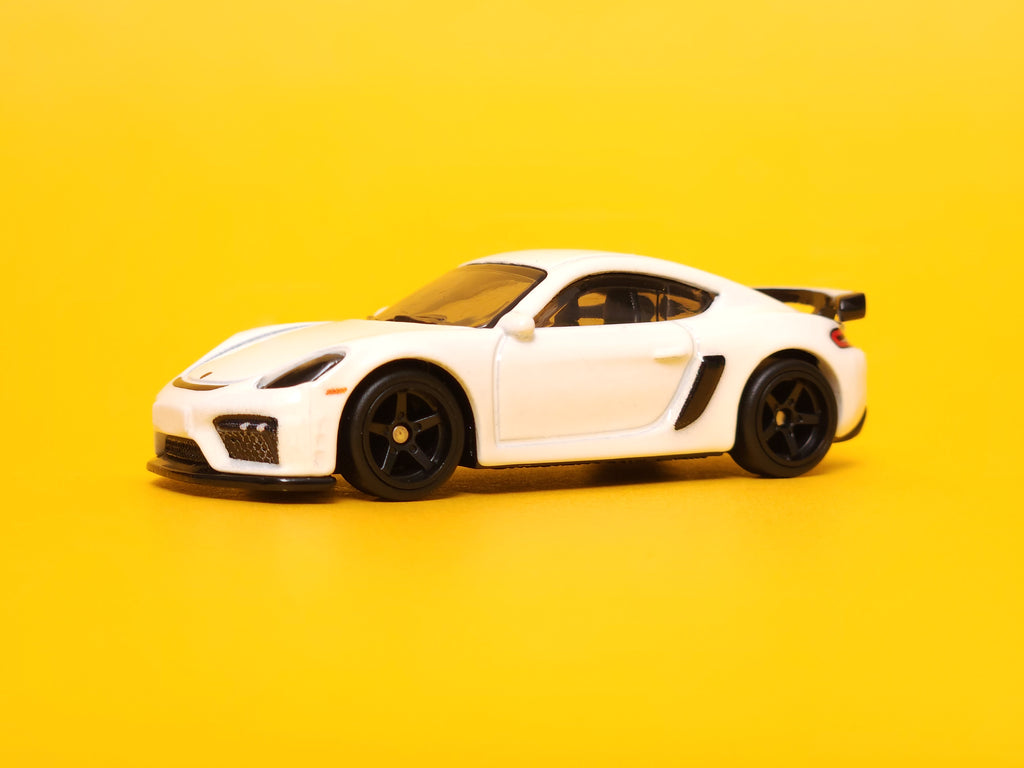 Porsche 718 Cayman GT4: Carrara White – 2023 Mattel Hot Wheels Premium 1st Edition