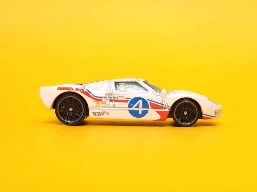 Ford GT-40: Gumball 3000 Pearl White – 2021 Mattel Hot Wheels Basic