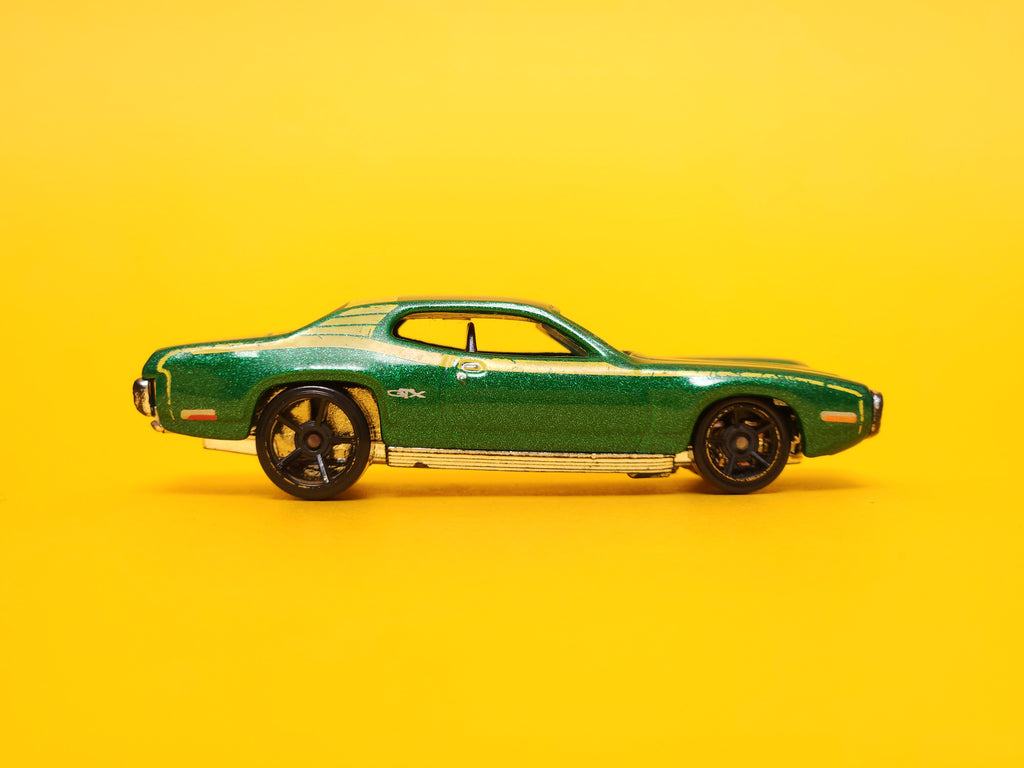 '71 Plymouth GTX: Metalflake Dark Green – 2008 Mattel Hot Wheels Basic