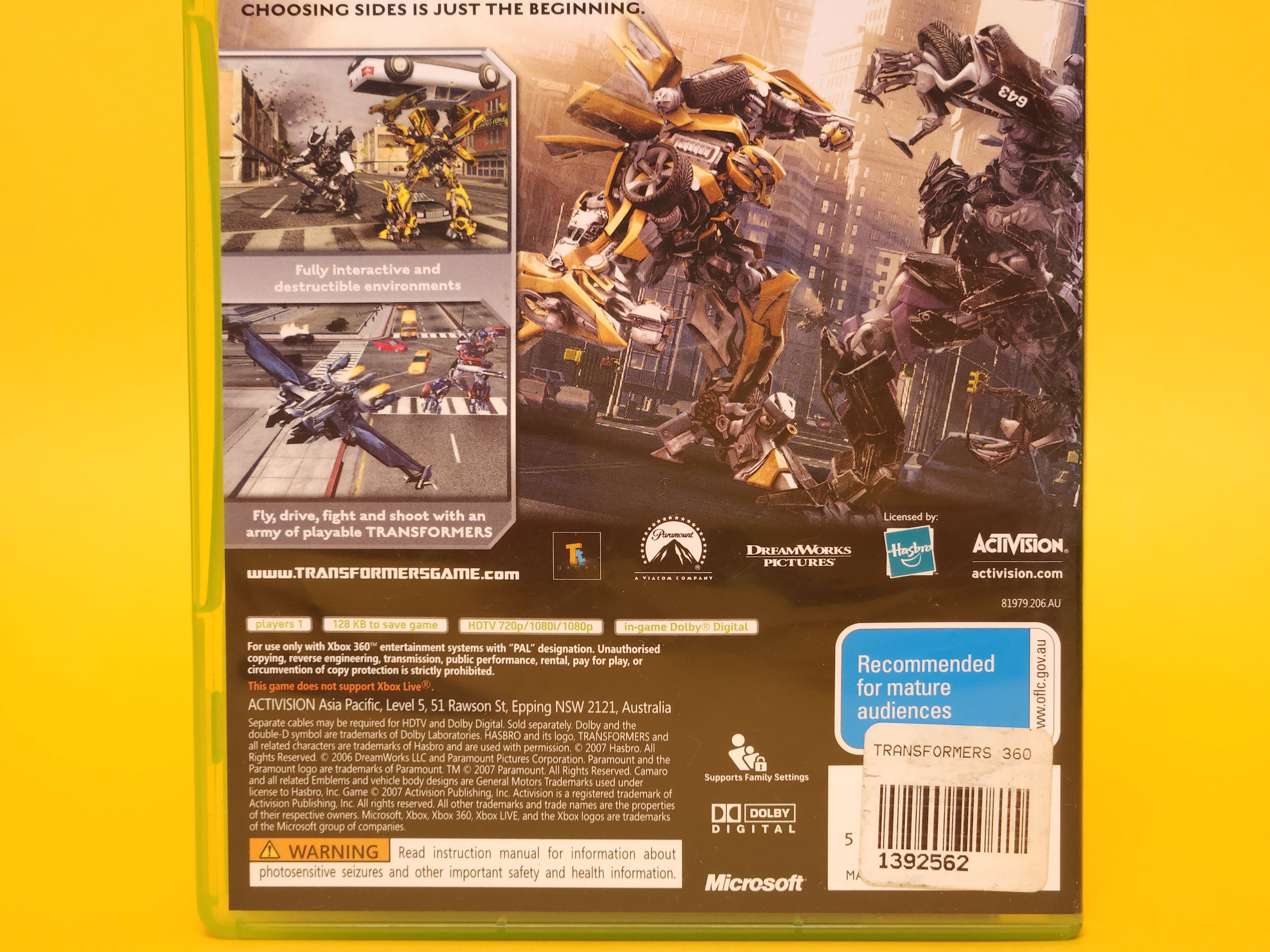 Transformers: The Game – 2007 Xbox 360