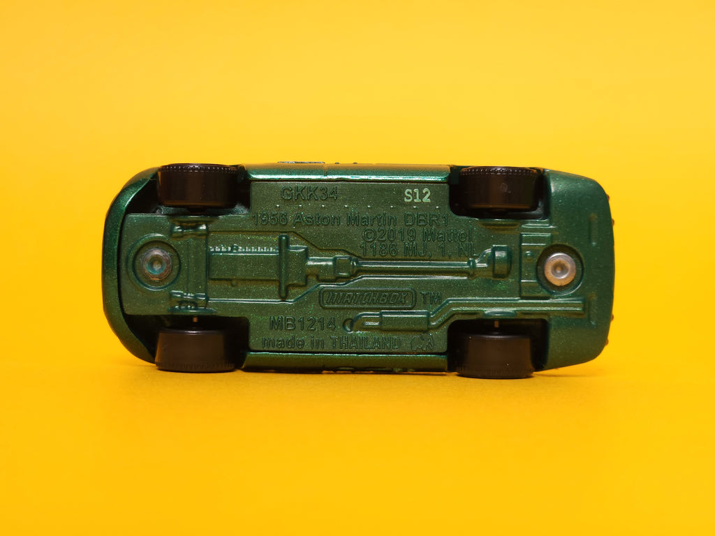 1956 Aston Martin DBR1: Metalflake Dark Green – 2020 Mattel Matchbox Basic 1st Edition