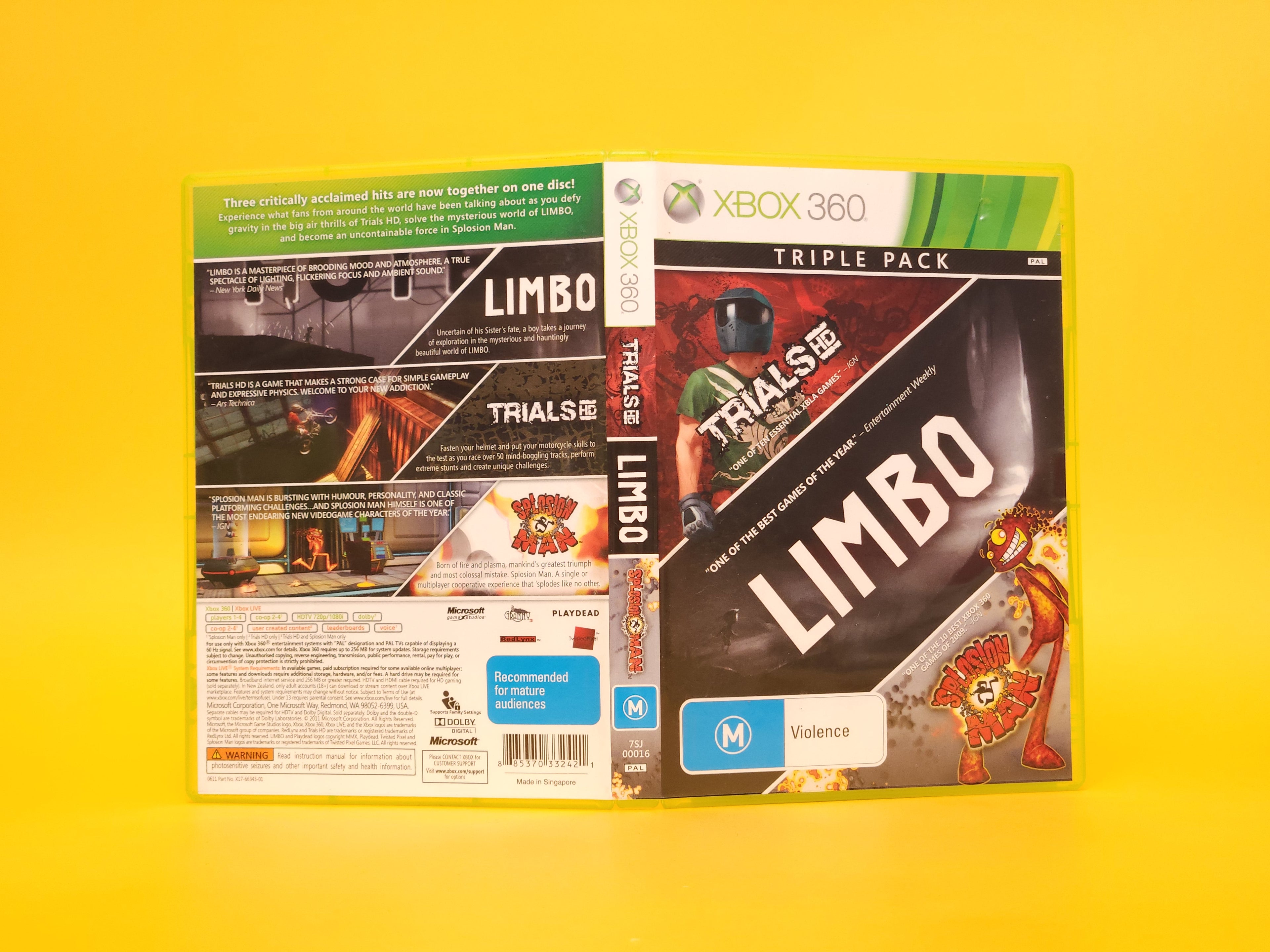 Triple Pack: Trials HD, Limbo, Splosion Man – 2011 Xbox 360