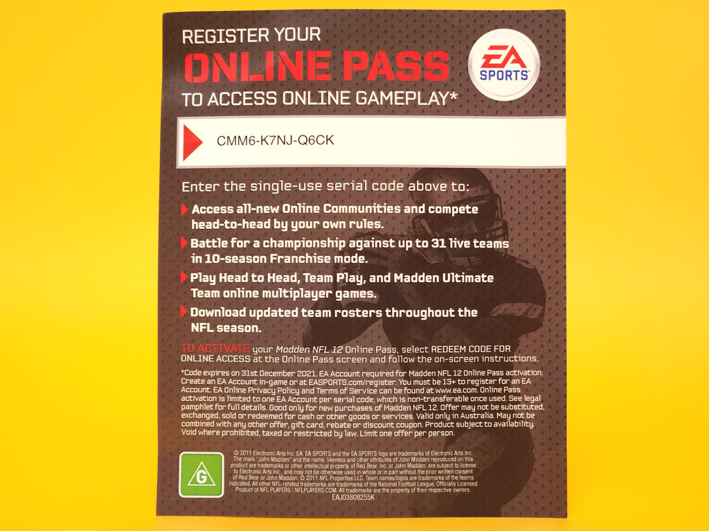 Madden NFL 12 – 2011 PlayStation 3