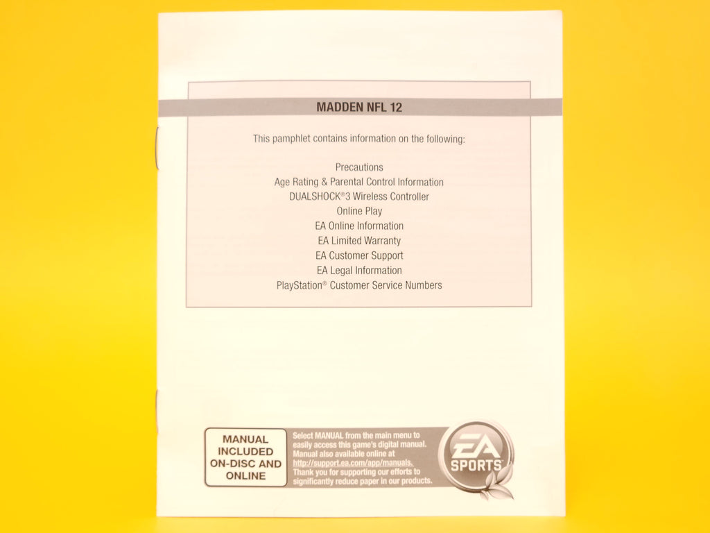 Madden NFL 12 – 2011 PlayStation 3