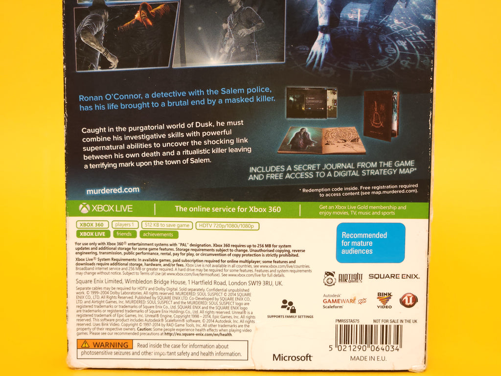 Murdered: Soul Suspect (Limited Edition) – 2014 Xbox 360
