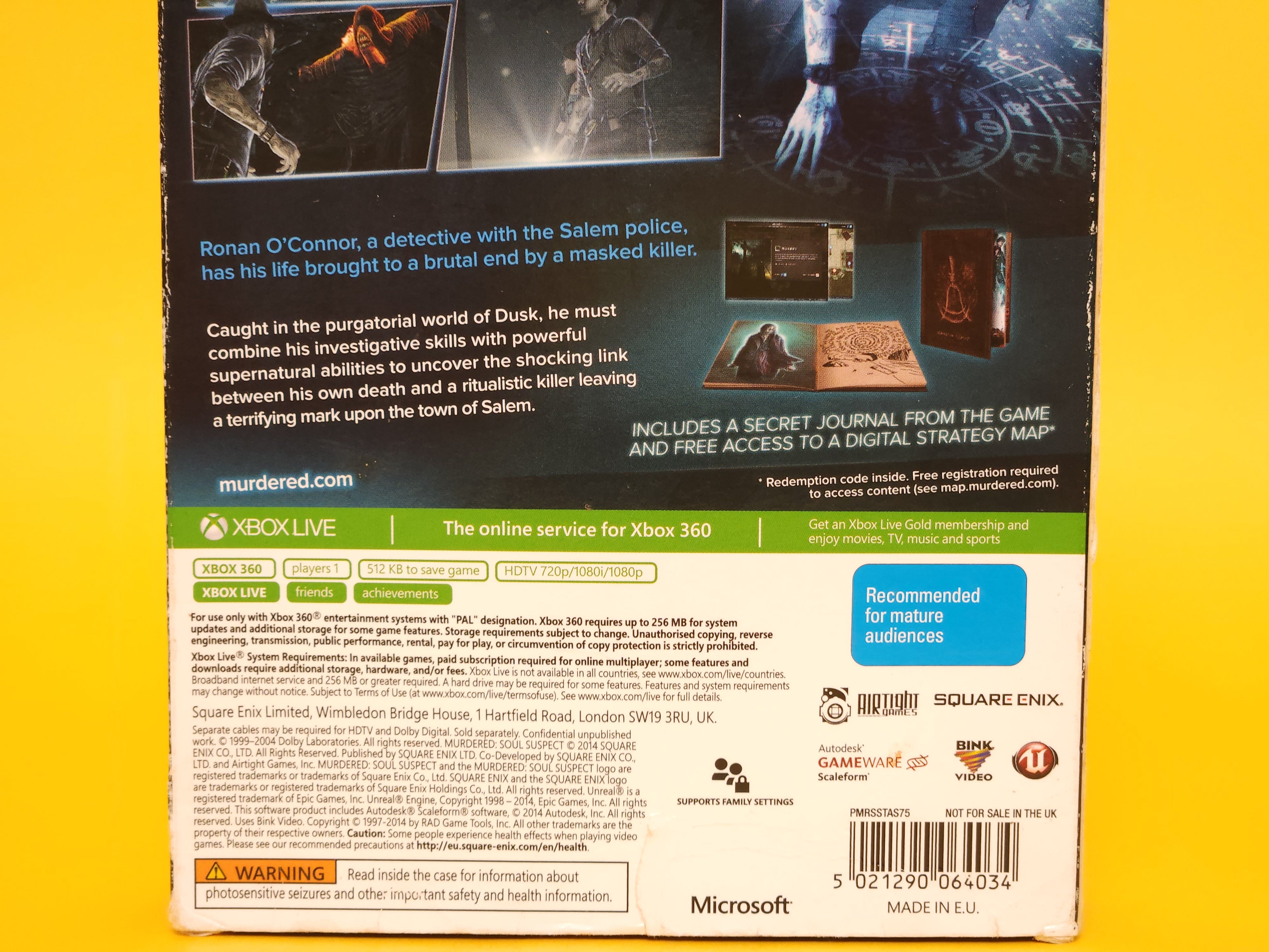 Murdered: Soul Suspect (Limited Edition) – 2014 Xbox 360