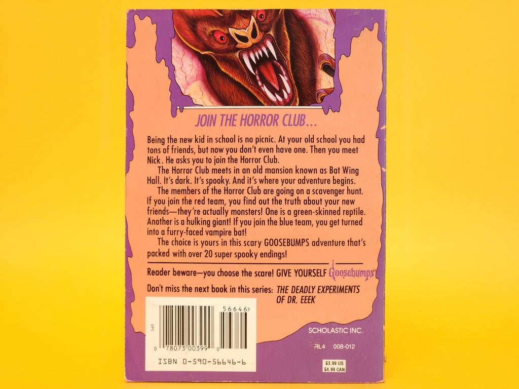 Trapped In Bat Hall #3 – 1995 Give Yourself Goosebumps R.L. Stine