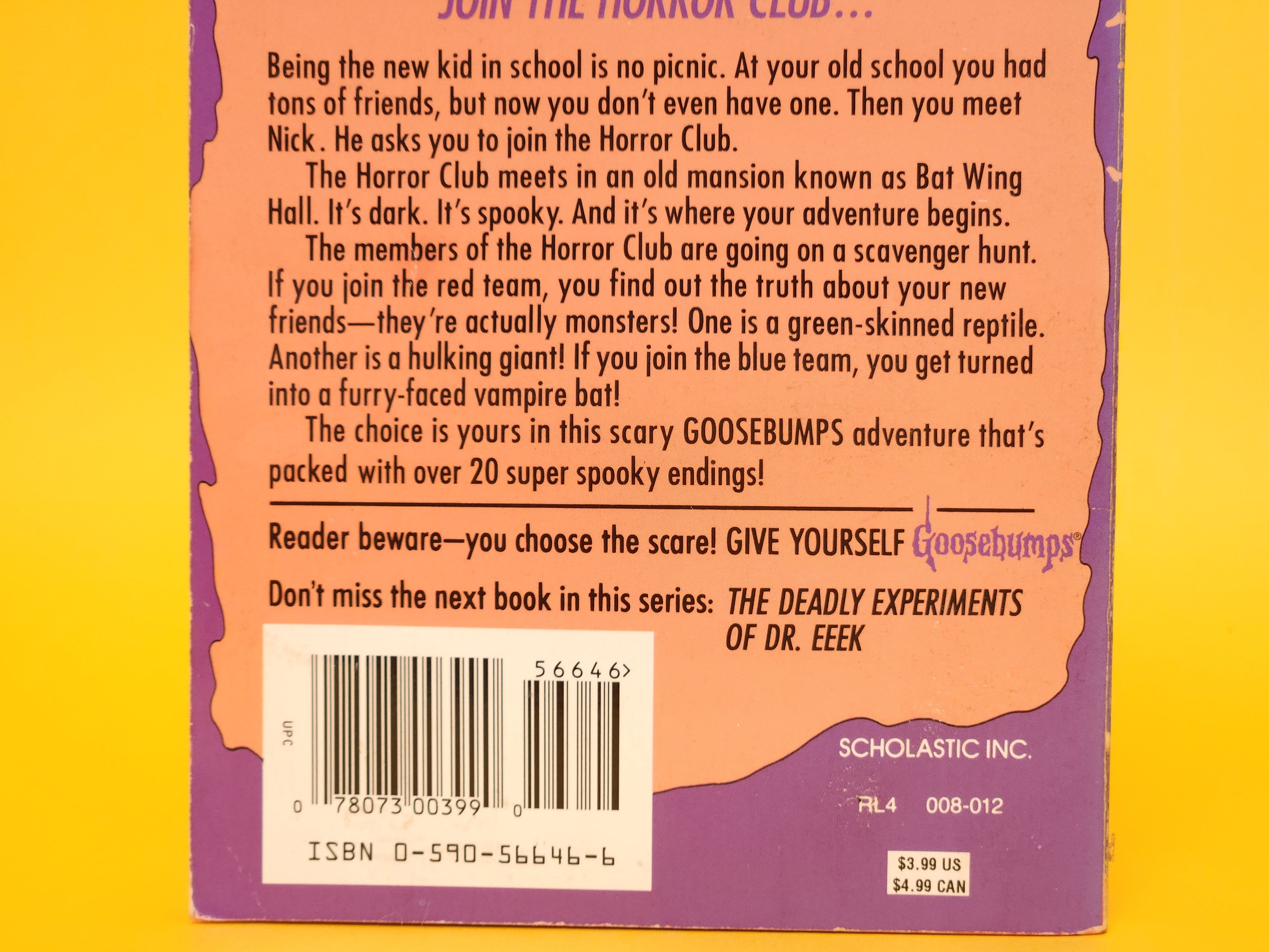 Trapped In Bat Hall #3 – 1995 Give Yourself Goosebumps R.L. Stine