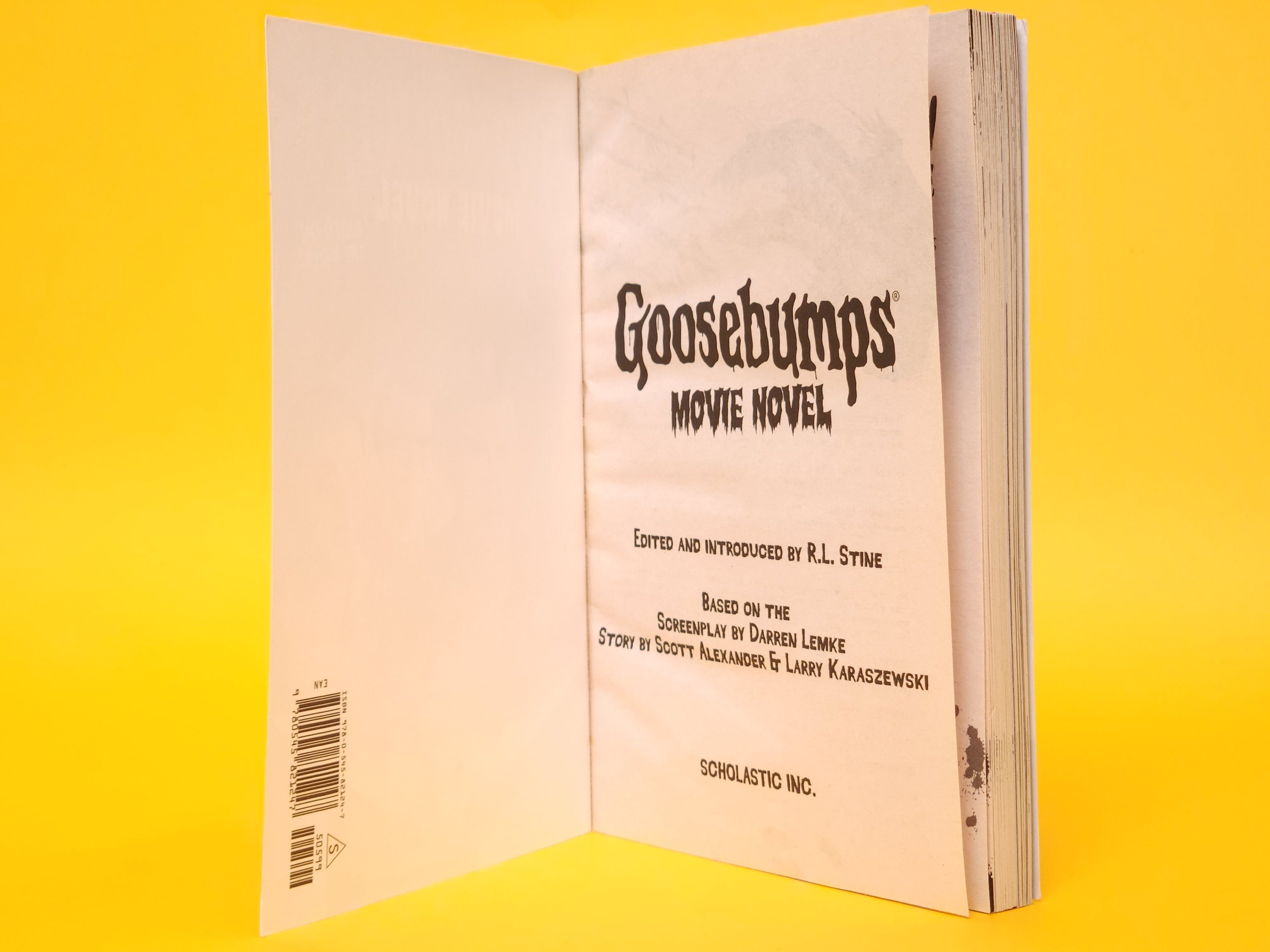 2015 Goosebumps Movie Novel 1st Edition