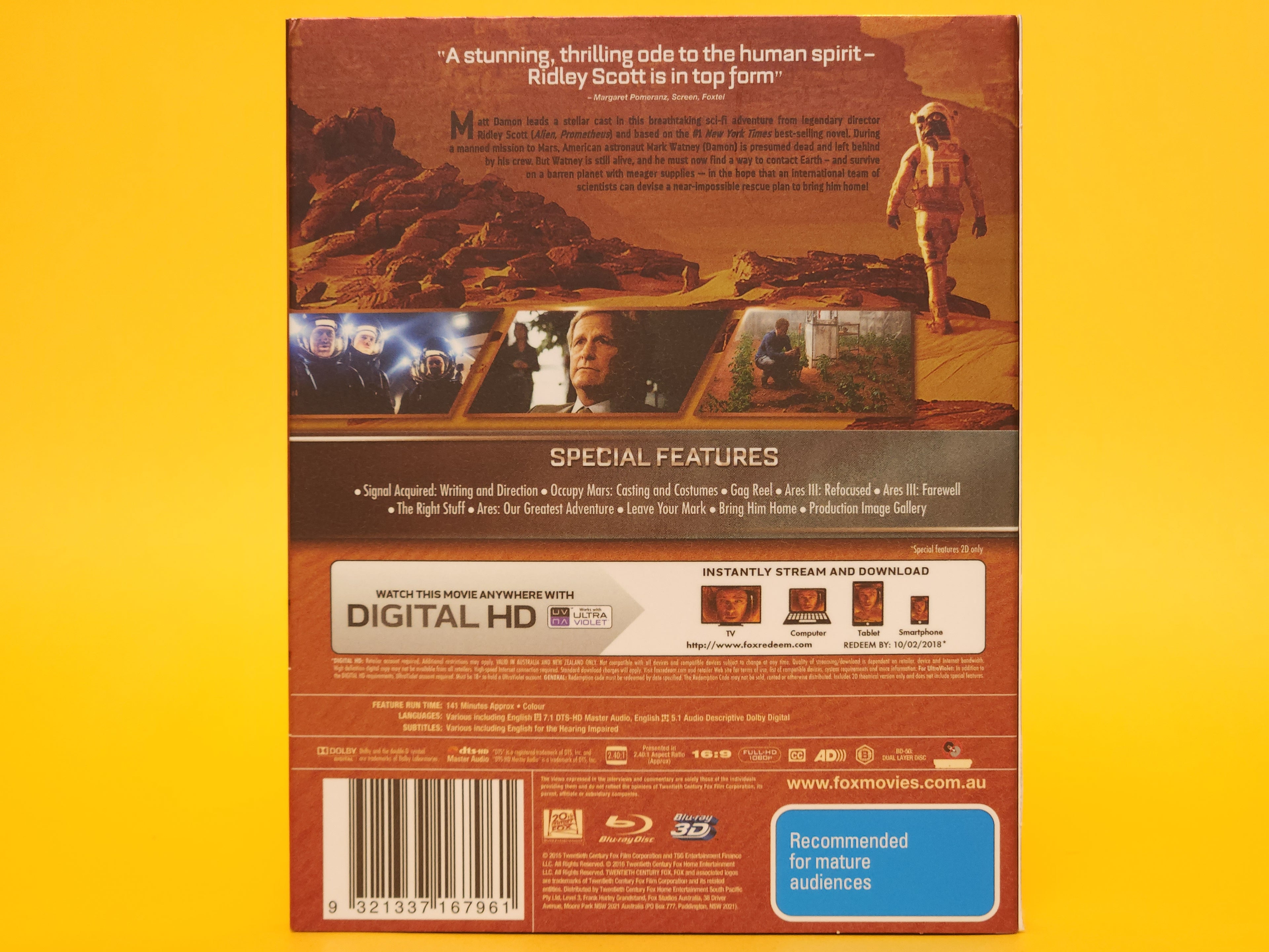 The Martian – 2016 Blu-ray 3D