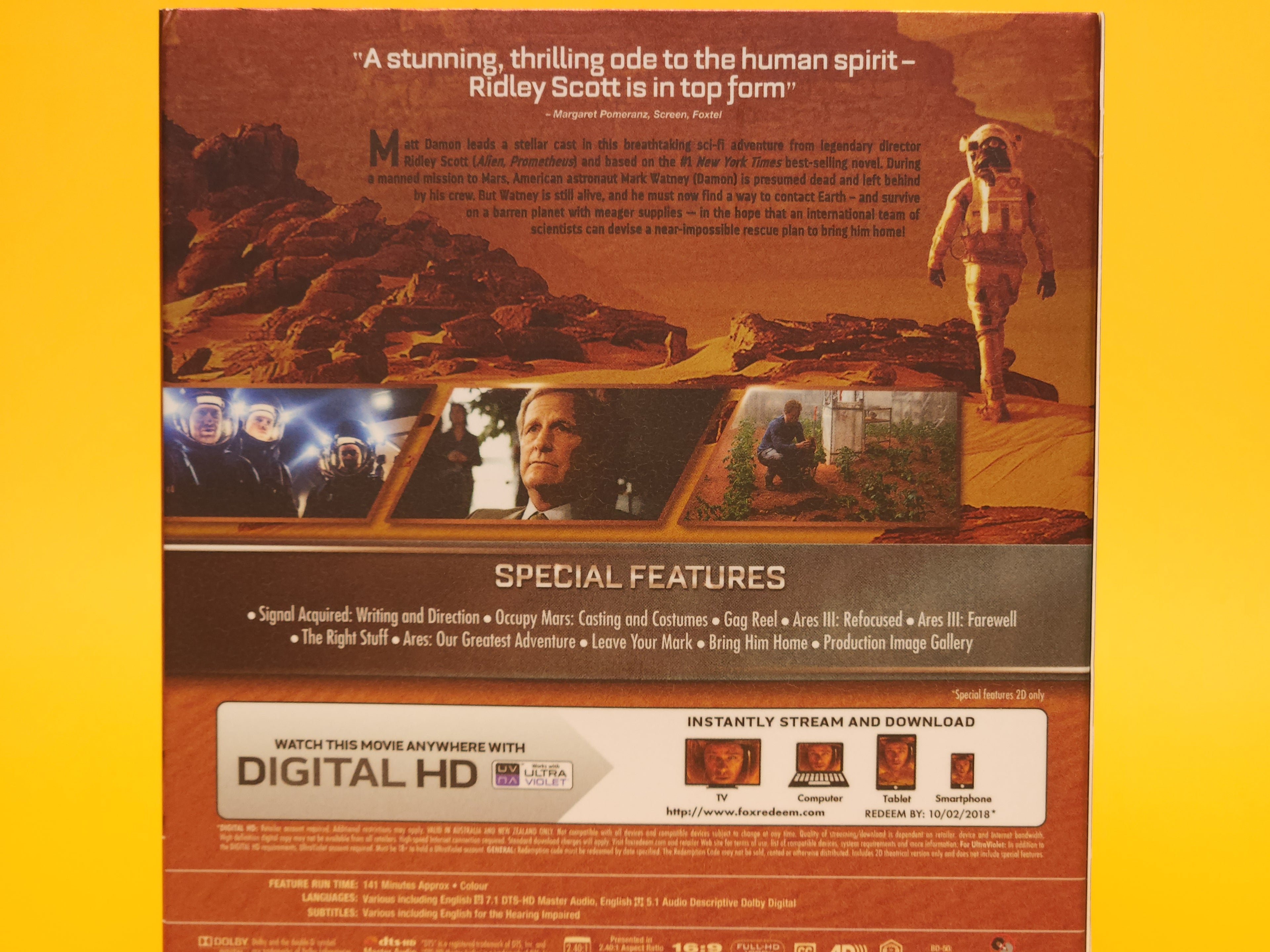The Martian – 2016 Blu-ray 3D