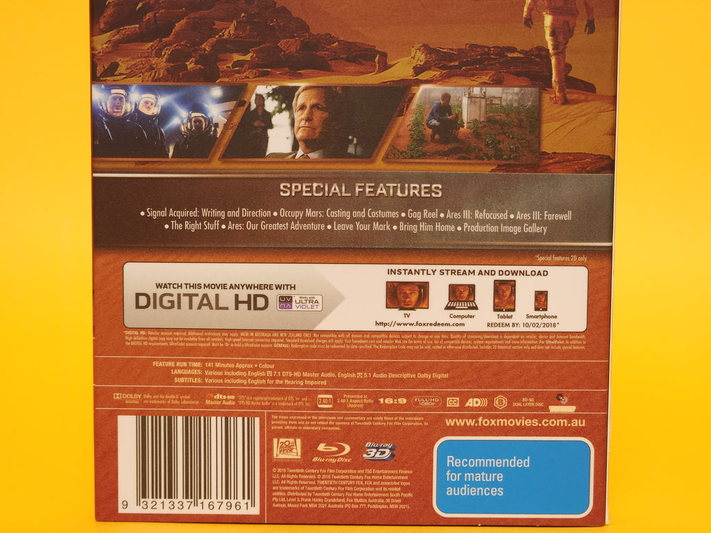 The Martian – 2016 Blu-ray 3D
