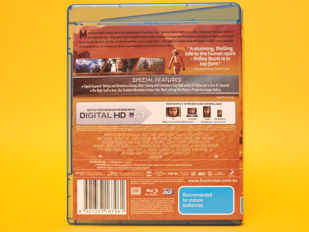 The Martian – 2016 Blu-ray 3D