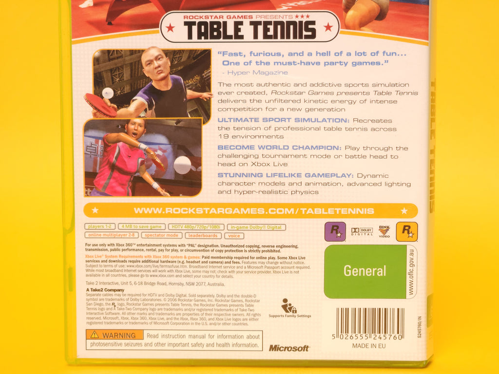 Rockstar Games Presents Table Tennis – 2006 Xbox 360