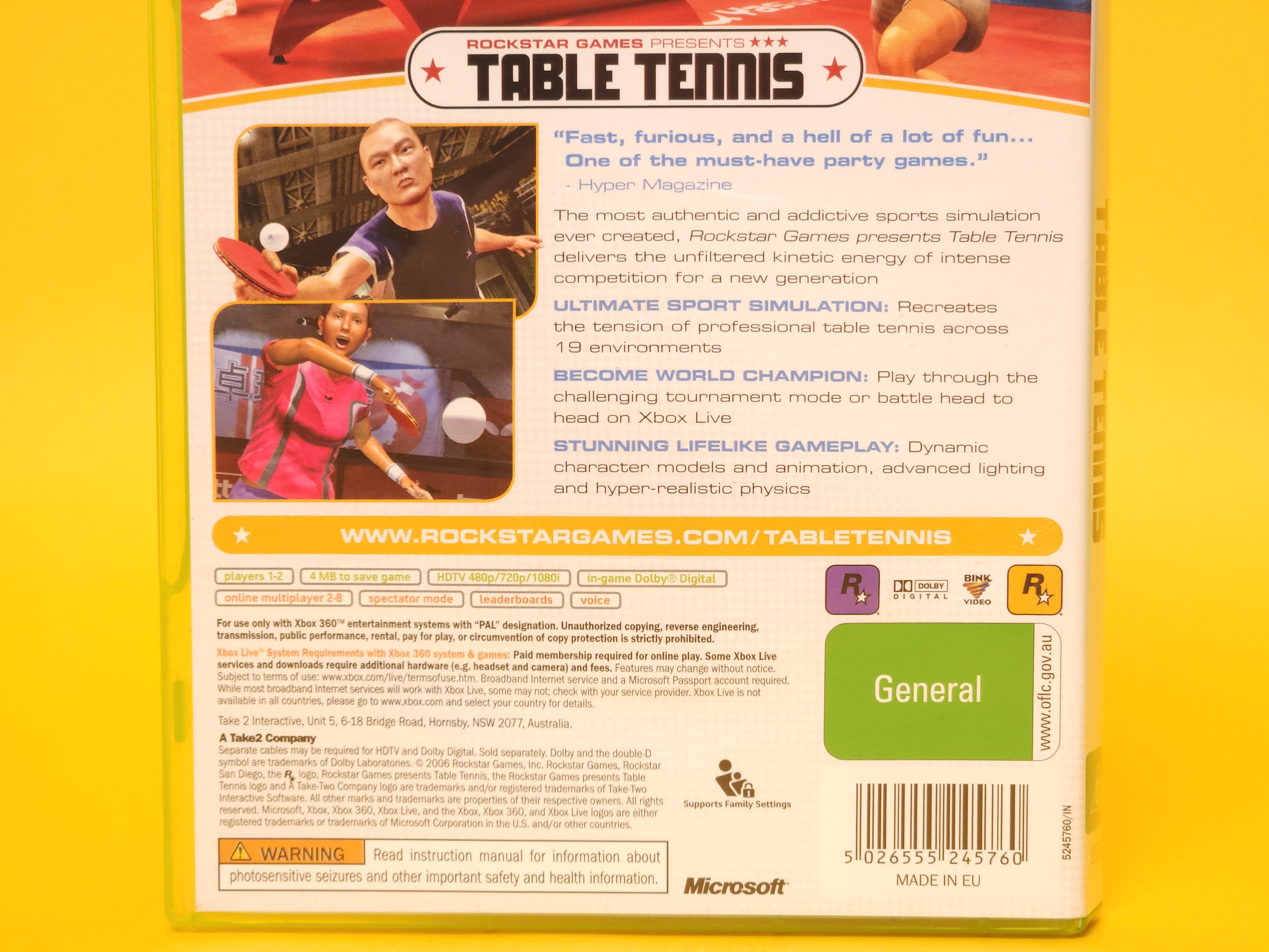 Rockstar Games Presents Table Tennis – 2006 Xbox 360