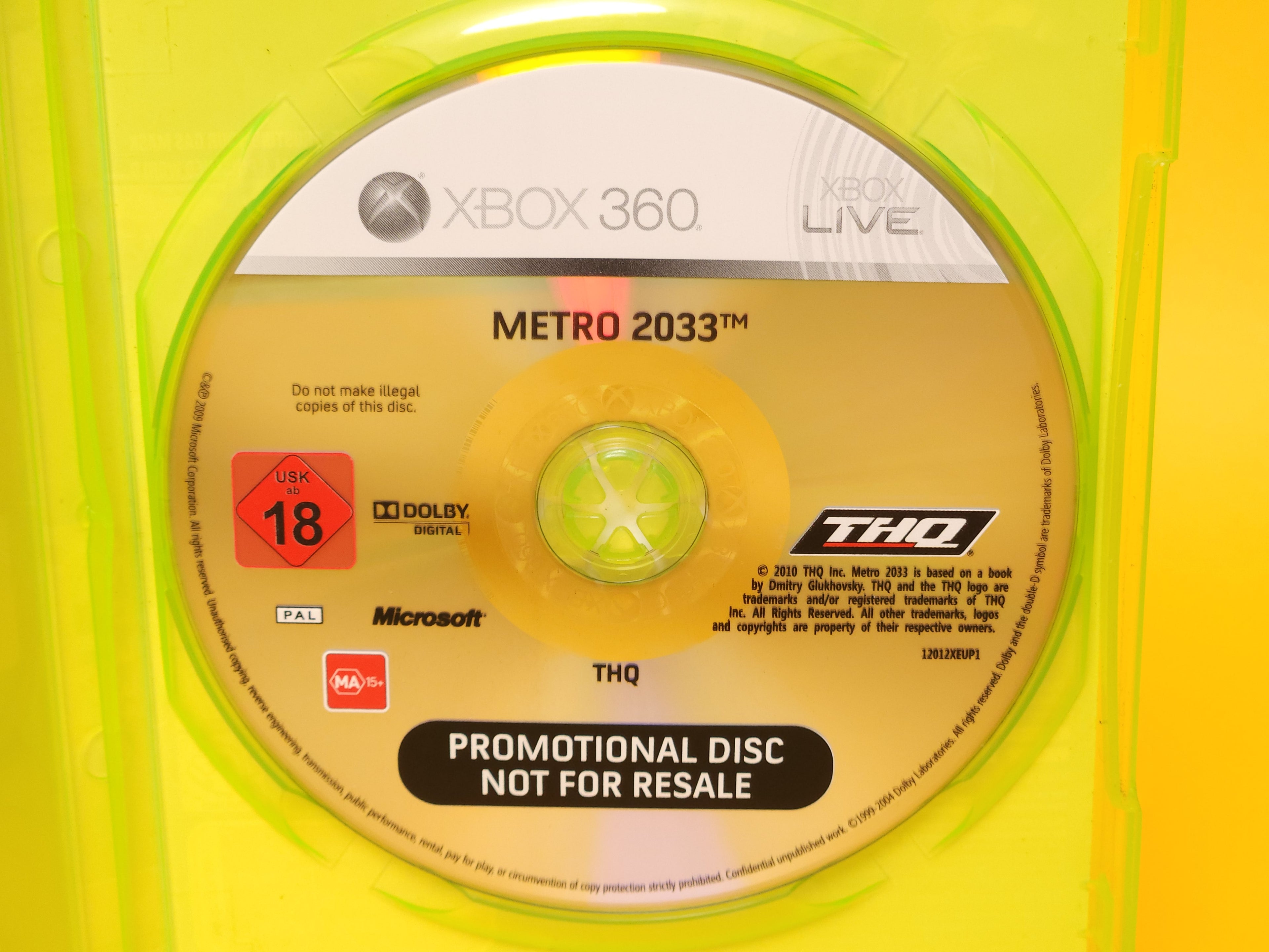 Metro 2033 – 2010 Xbox 360 Promotional Copy