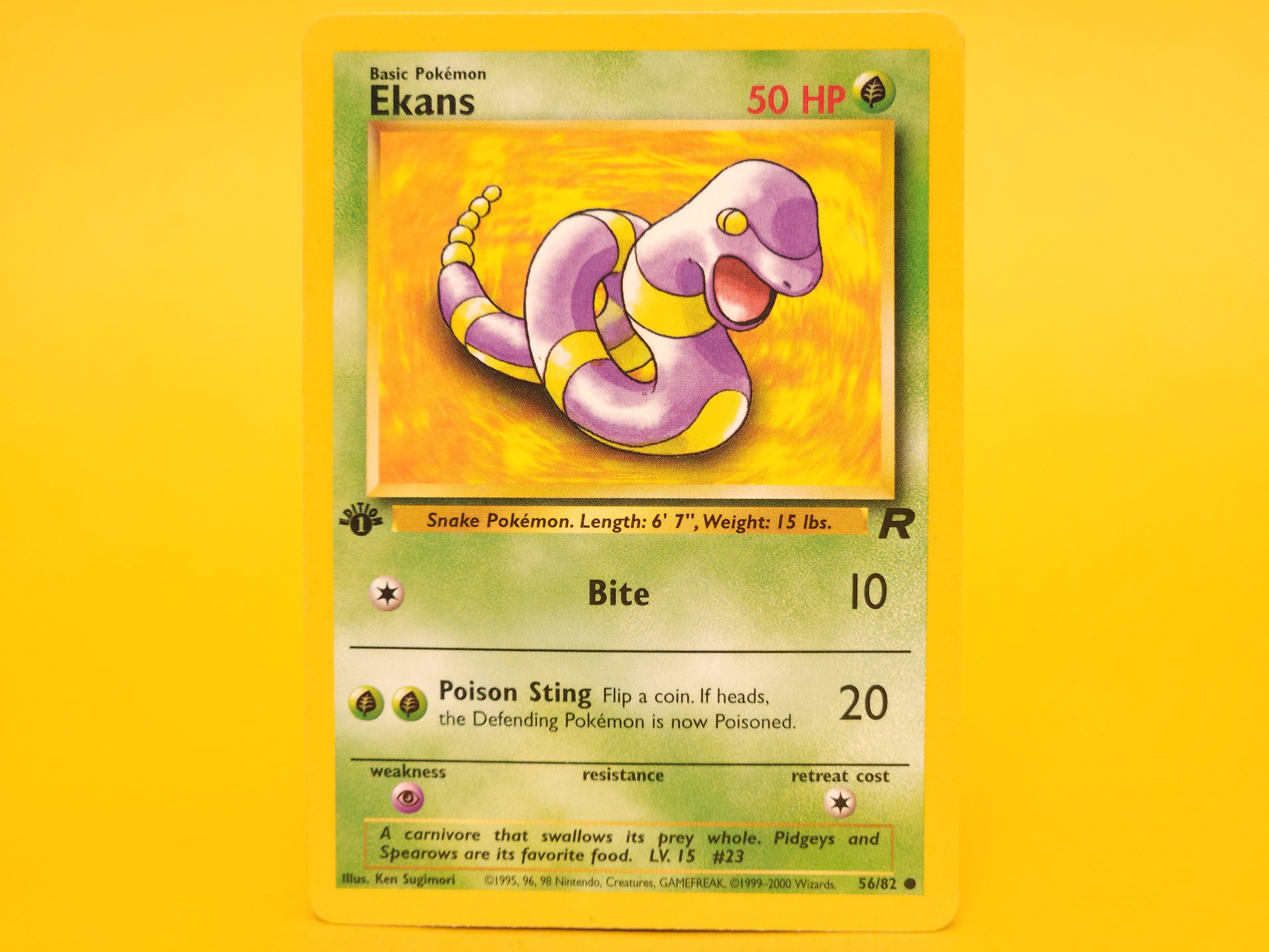 Ekans: 56/82 – 2000 Pokémon Common 1st Edition