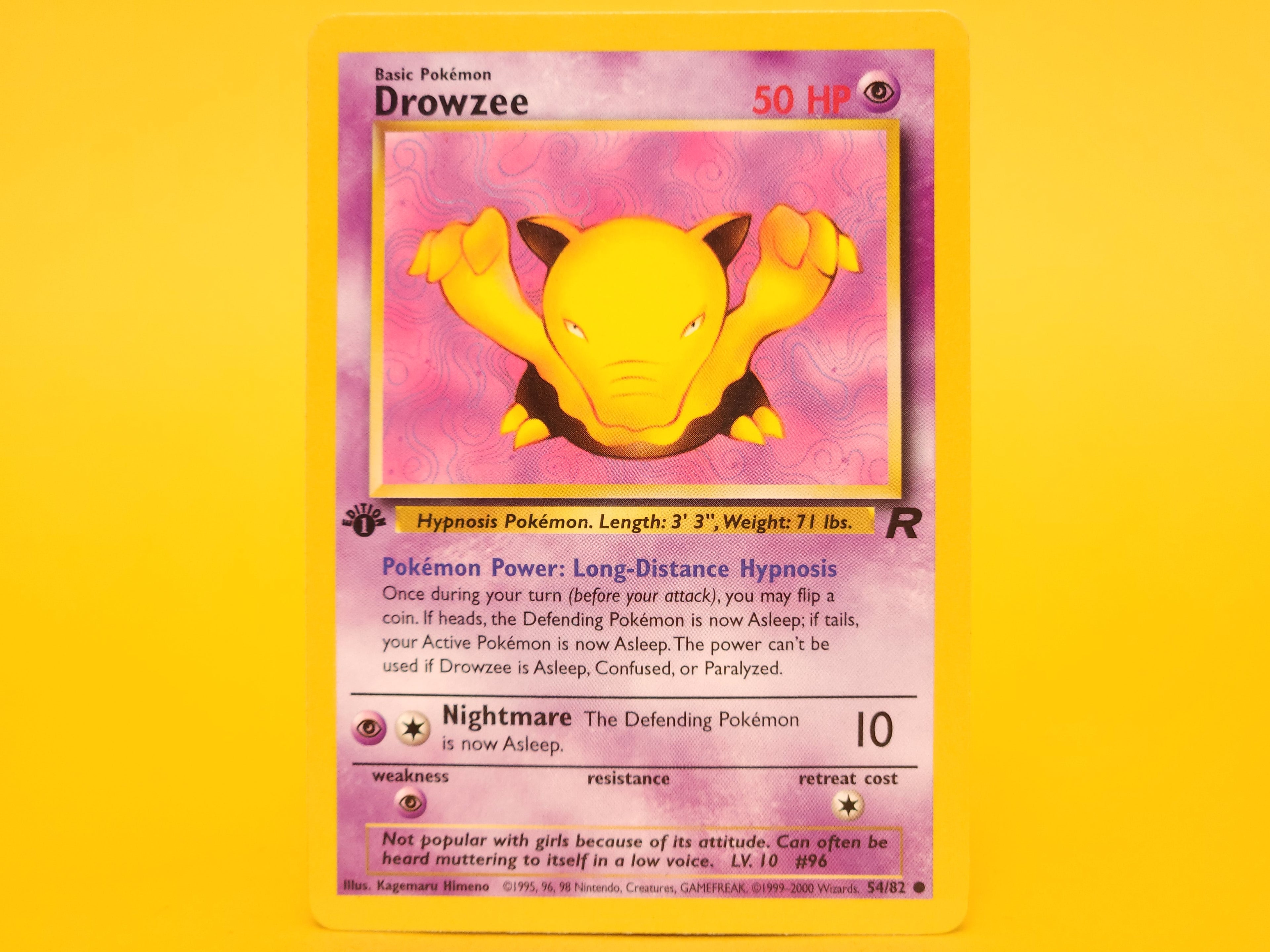 Drowzee: 54/82 – 2000 Pokémon Common 1st Edition