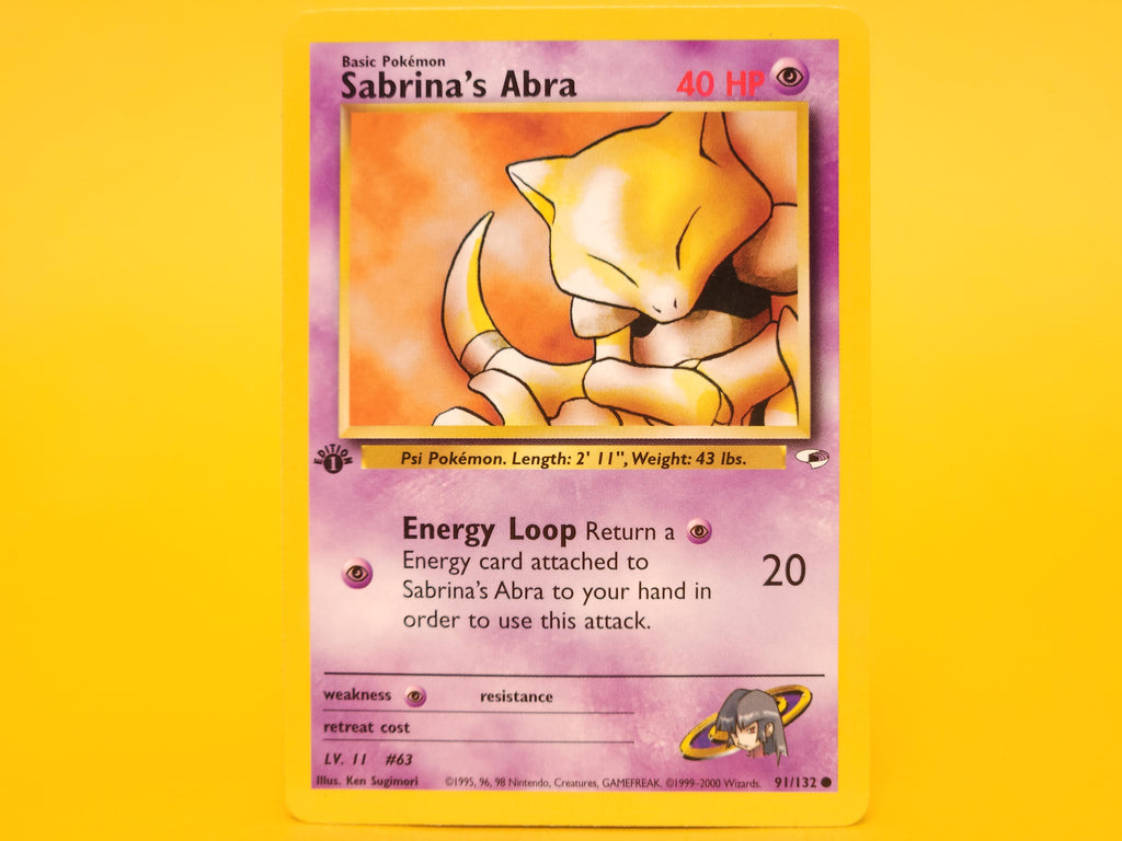 Sabrina's Abra: 91/132 – 2000 Pokémon Common 1st Edition