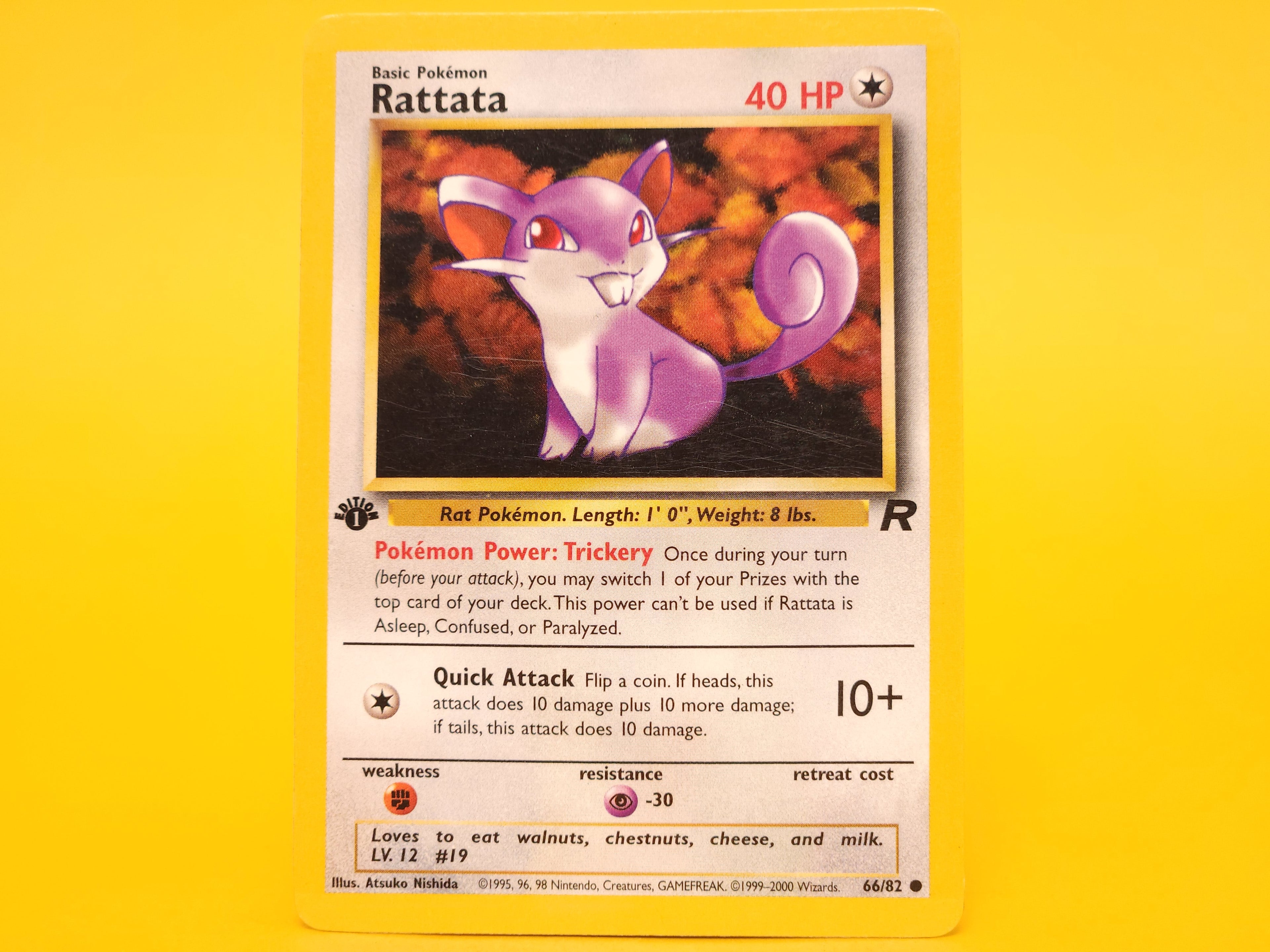 Rattata: 66/82 – 2000 Pokémon Common 1st Edition