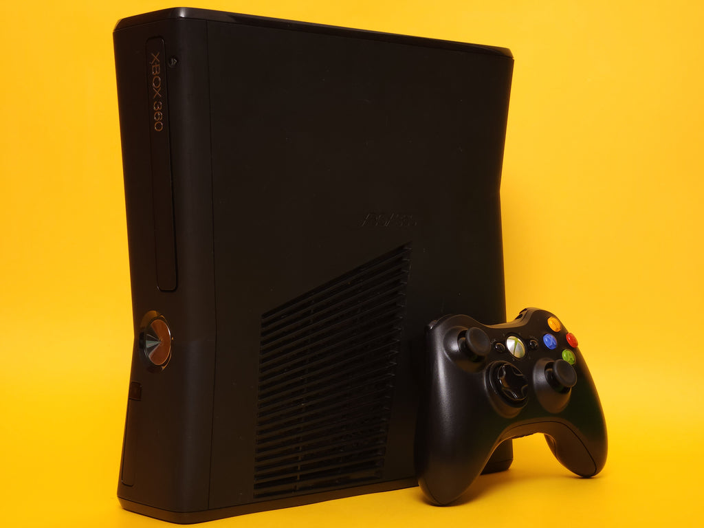 250GB Matte Black Xbox 360 S Console + Controller & Cables