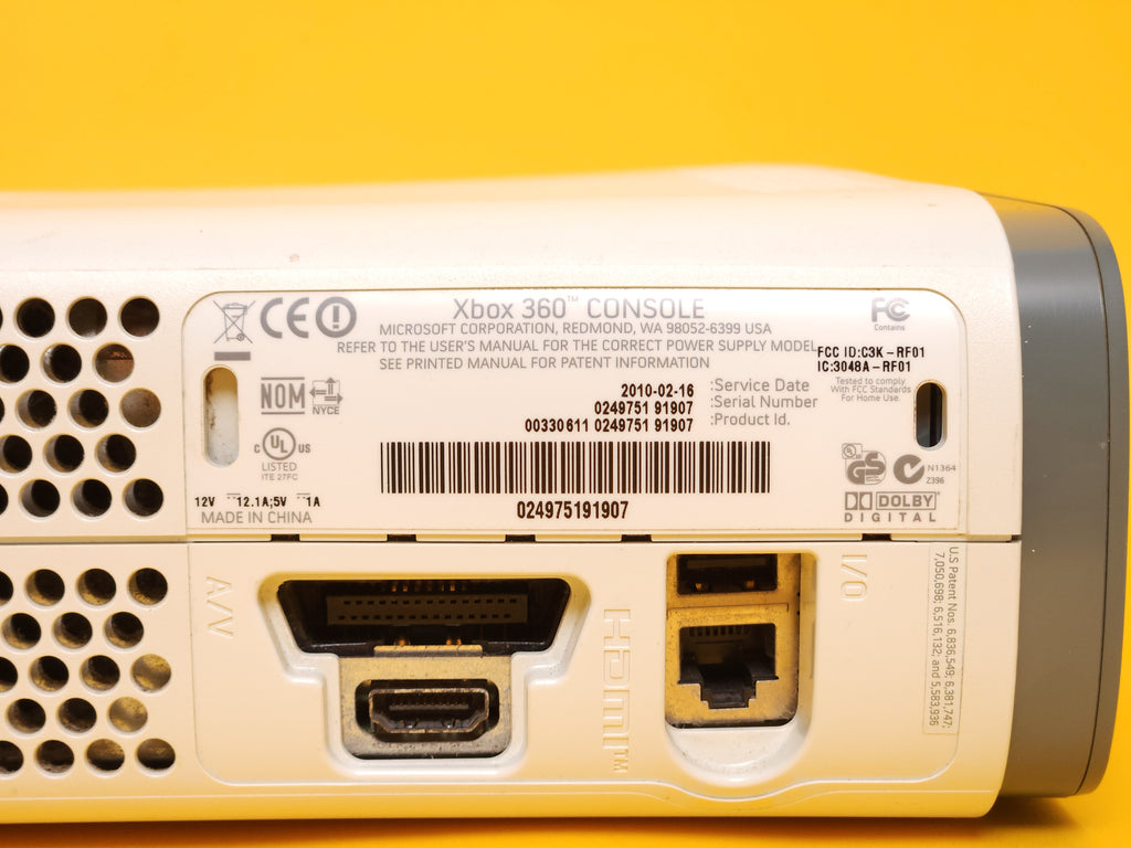 Matte White Xbox 360 Console + Controller & Cables