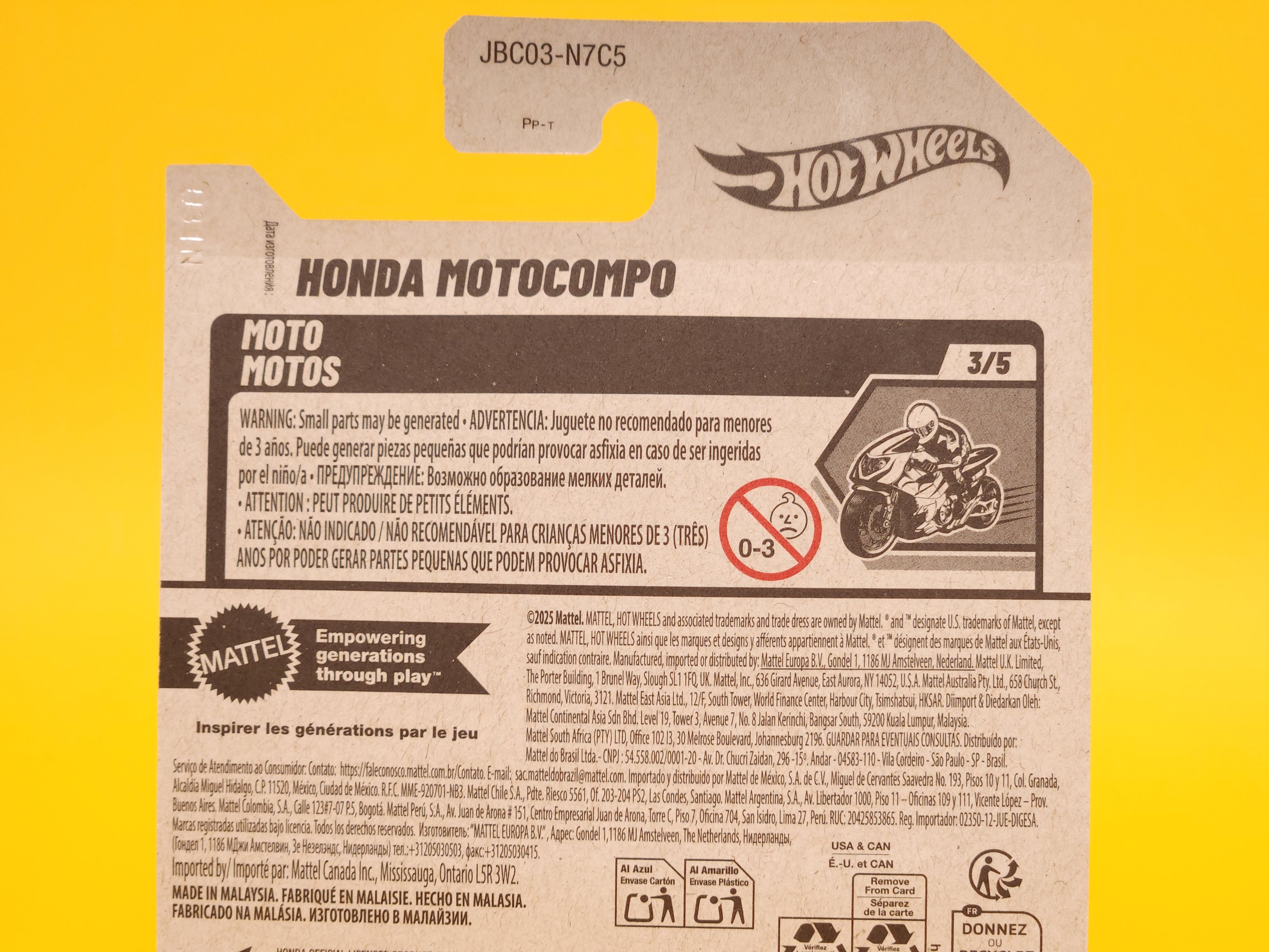 Honda Motocompo: Daisy Yellow – 2025 Mattel Hot Wheels Basic 1st Edition