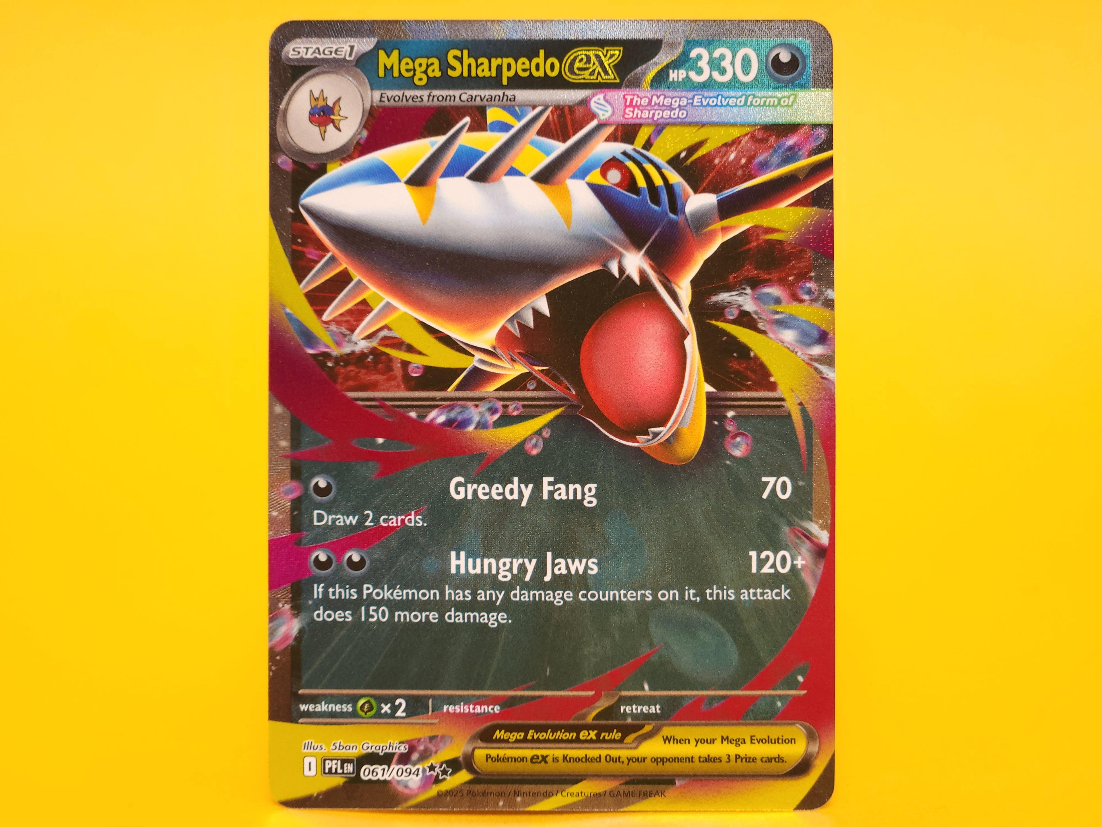 Mega Sharpedo ex: 061/094 – 2025 Pokémon Double Rare Holofoil
