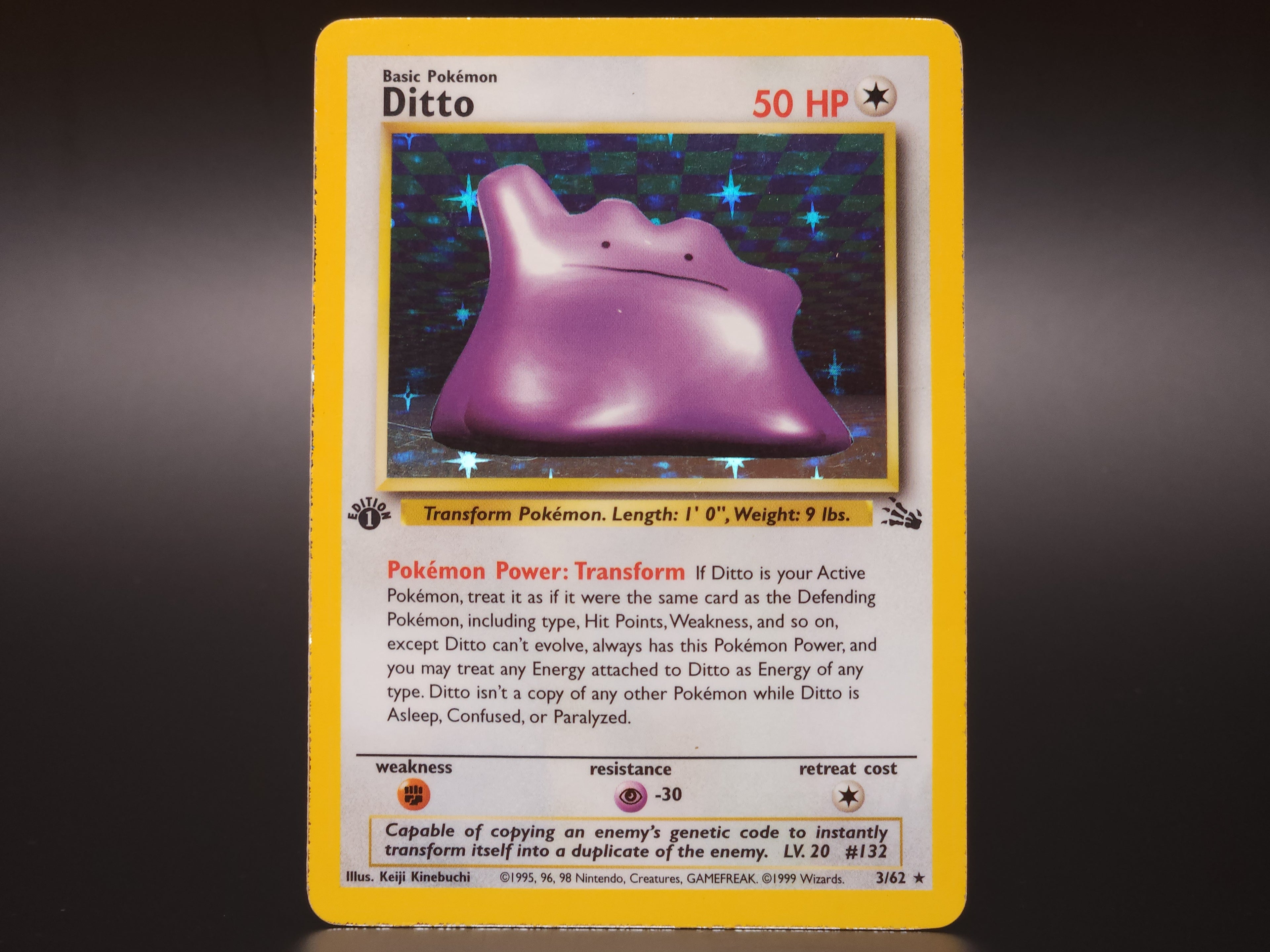 Ditto: 3/62 – 1999 Pokémon Rare 1st Edition Holofoil