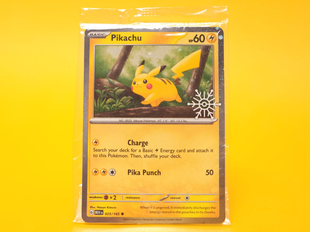Pikachu (Holiday Calendar): 025/165 – 2025 Pokémon Common Holofoil