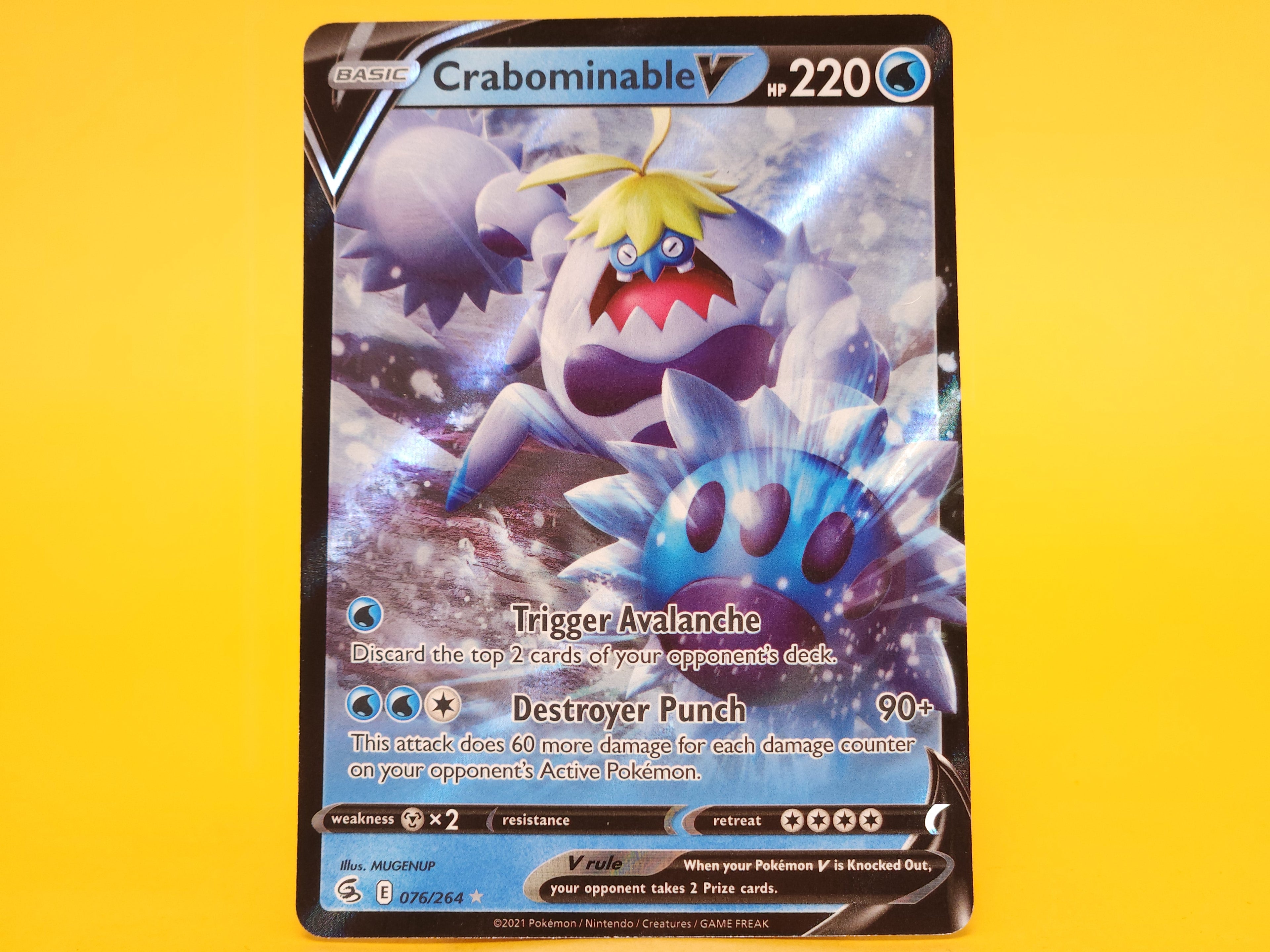 Crabominable V: 076/264 – 2021 Pokémon Holo Rare V Holofoil