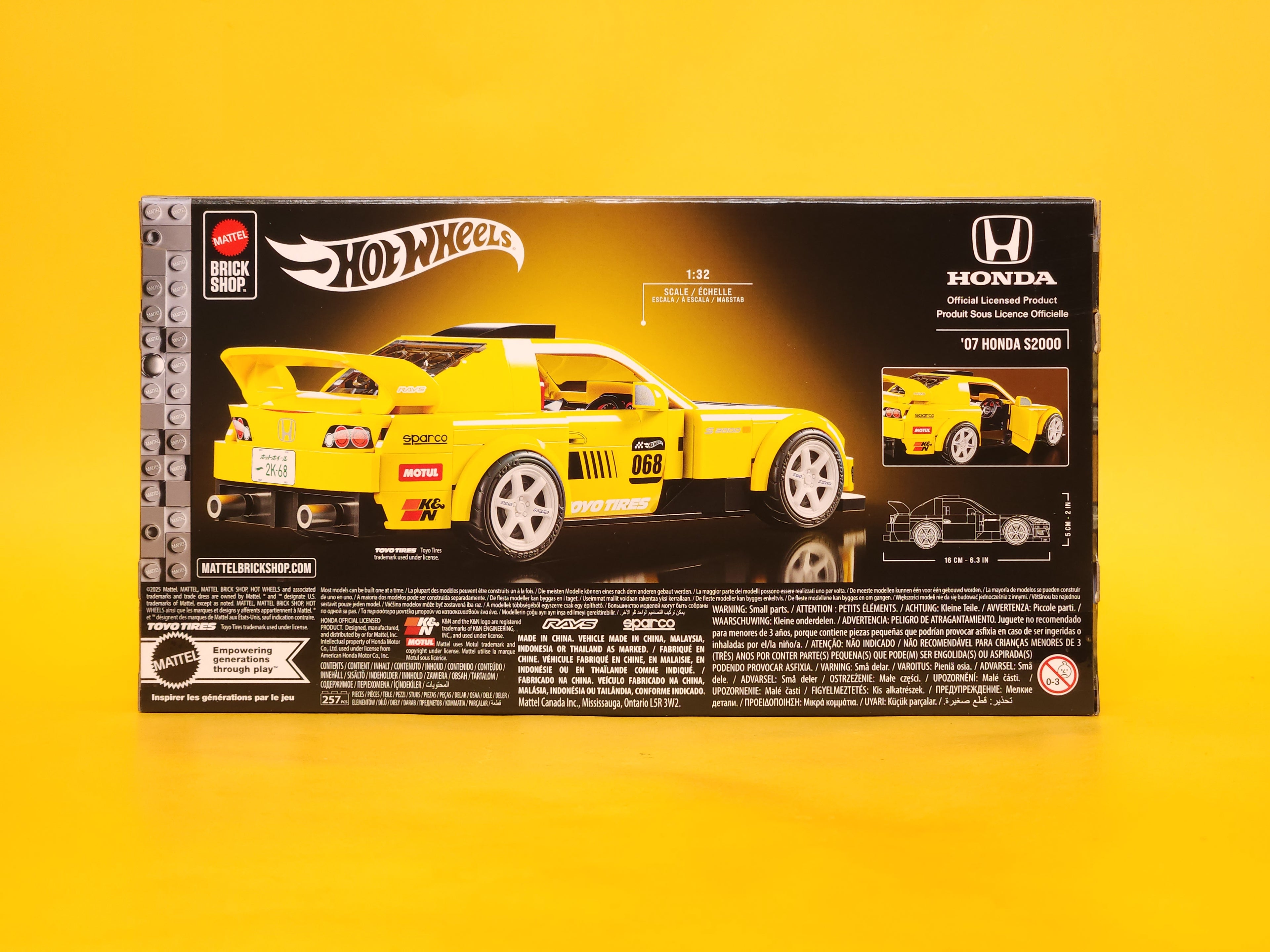 '07 Honda S2000: Yellow – 2026 Mattel Brick Shop Hot Wheels