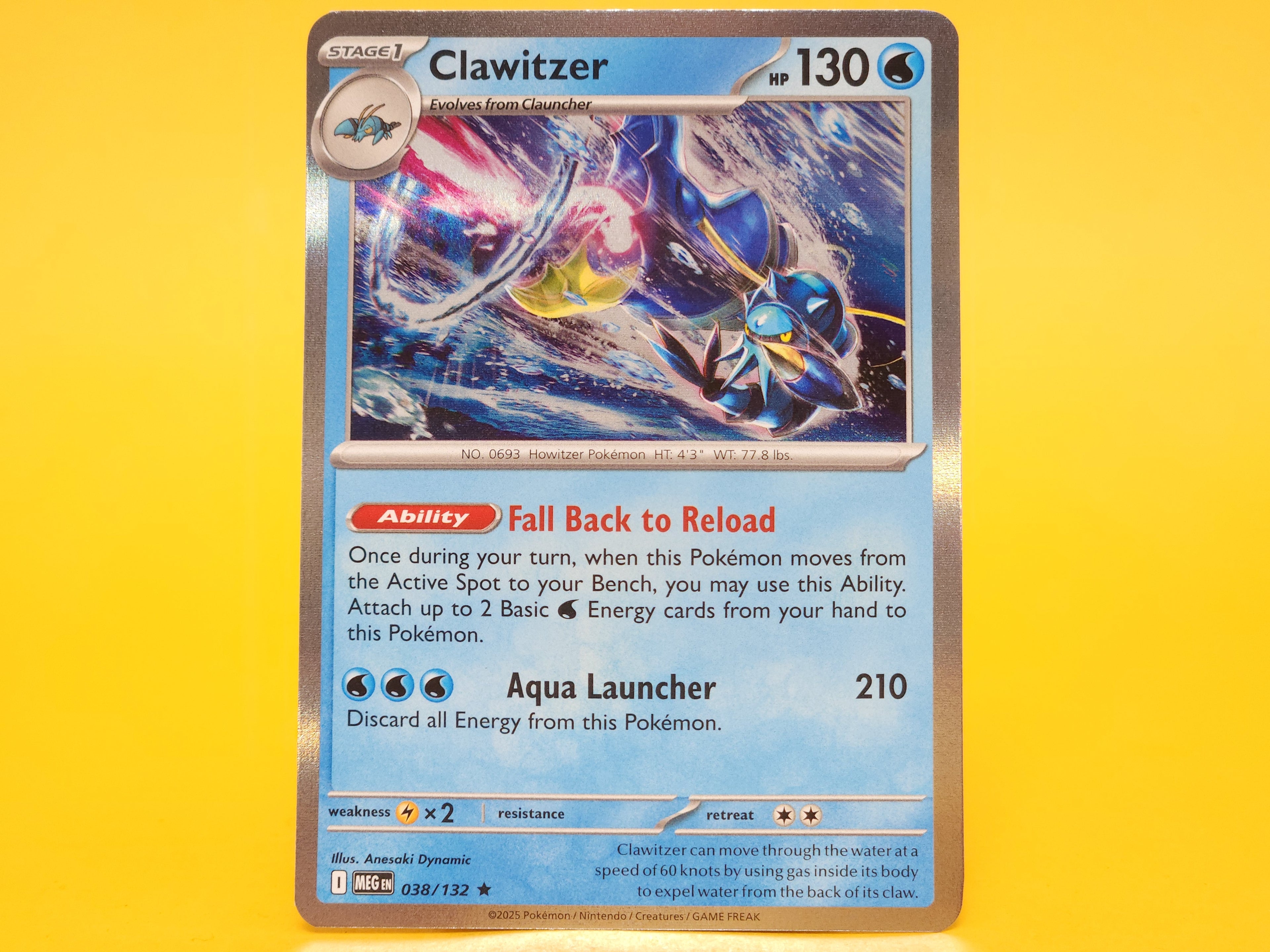 Clawitzer: 038/132 – 2025 Pokémon Rare Holofoil
