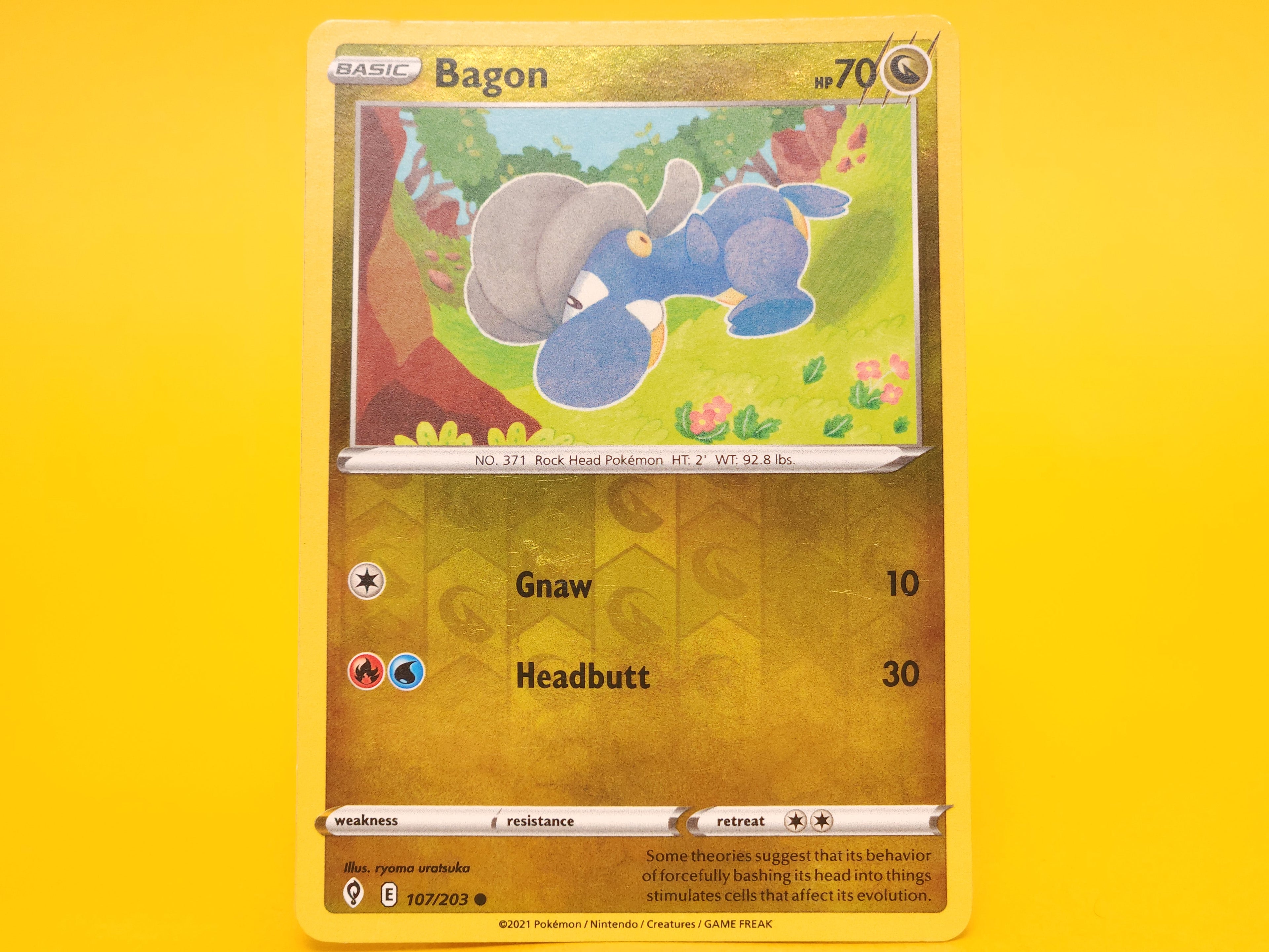 Bagon: 107/203 – 2021 Pokémon Common Reverse Holofoil