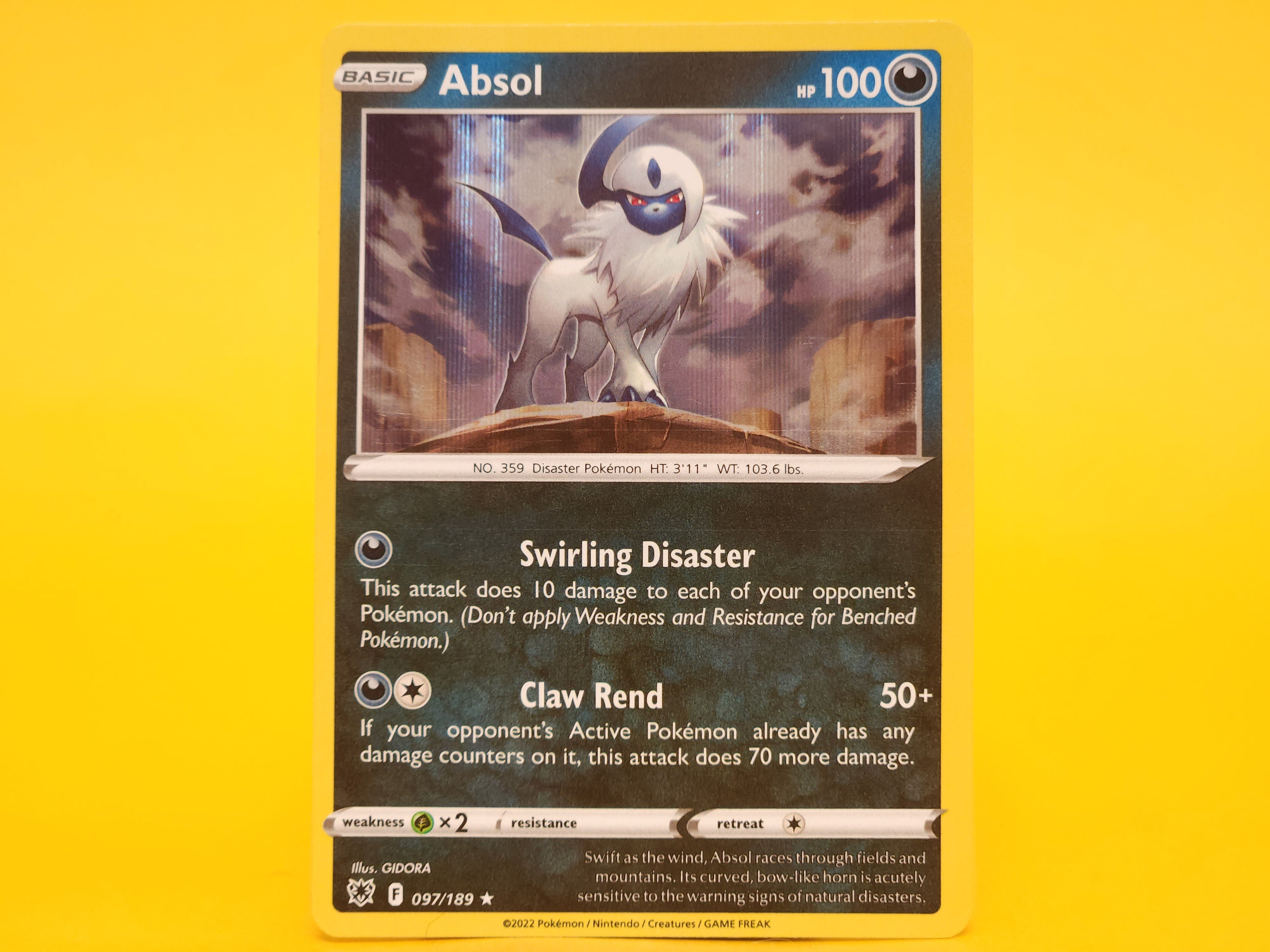 Absol: 097/189 – 2022 Pokémon Rare Holo Holofoil
