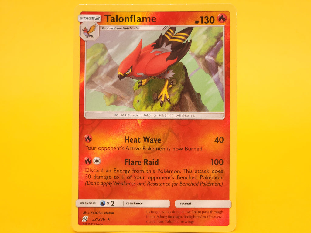 Talonflame: 32/236 – 2019 Pokémon Rare Reverse Holofoil