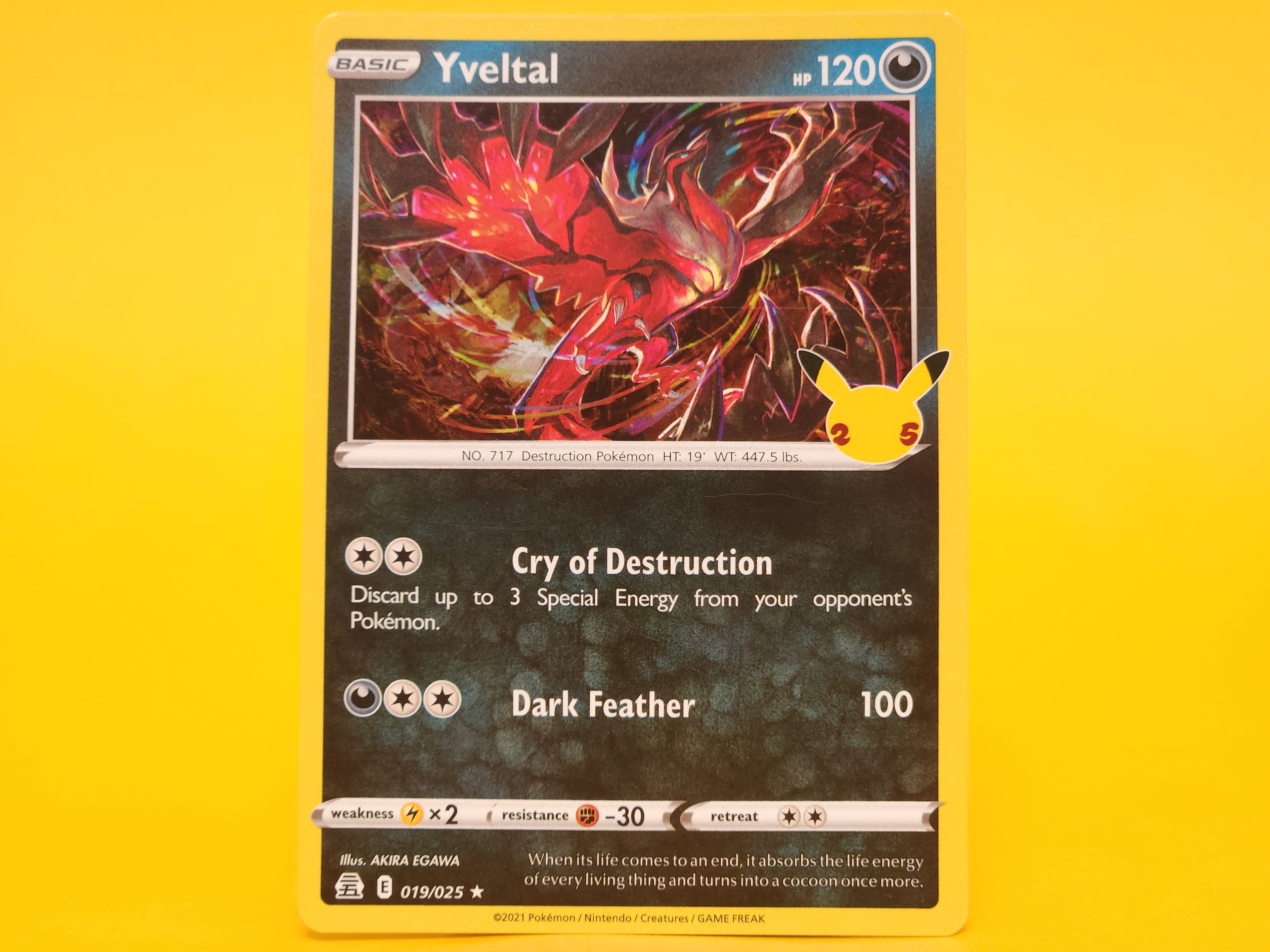 Yveltal: 019/025 – 2021 Pokémon Rare Holofoil