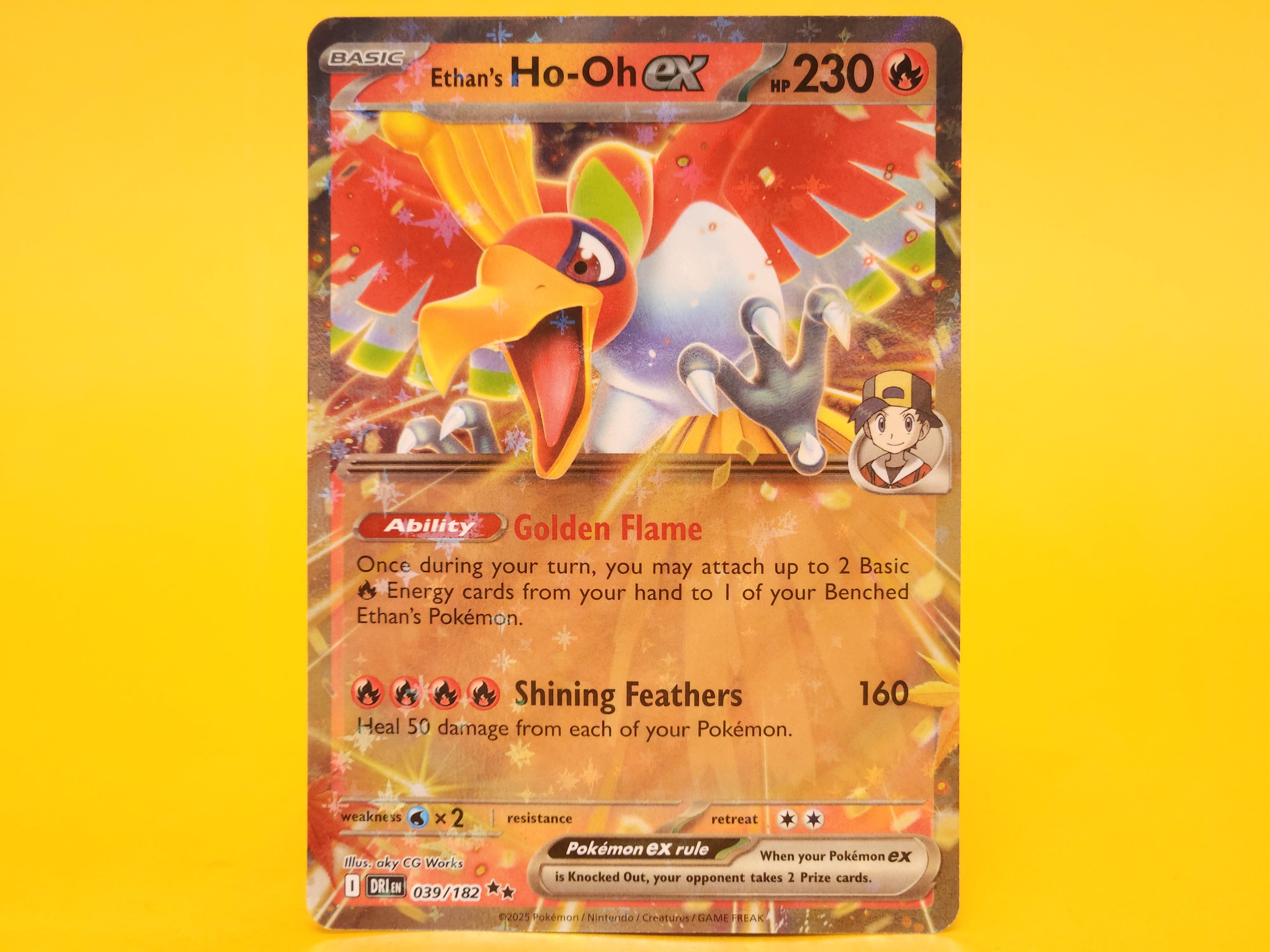 Ethan's Ho-Oh ex: 039/182 – 2025 Pokémon Double Rare Holofoil