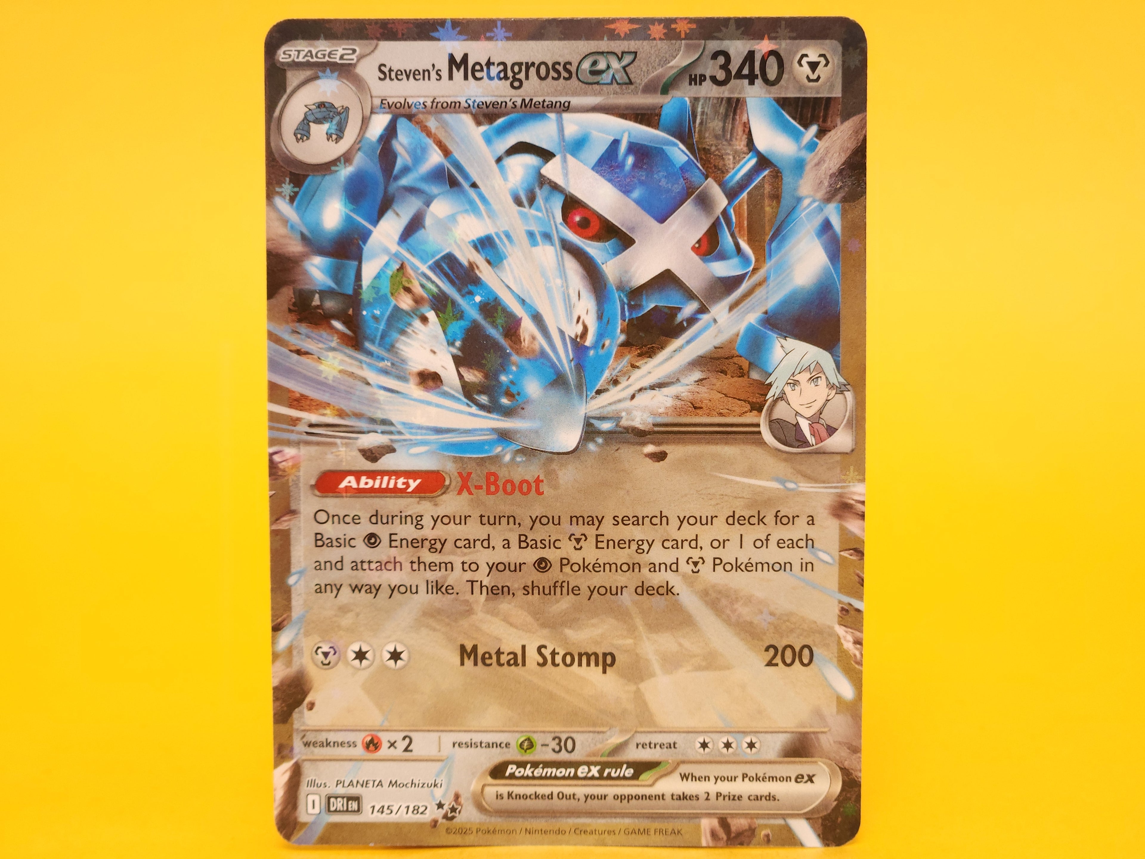 Steven's Metagross ex: 145/182 – 2025 Pokémon Double Rare Holofoil