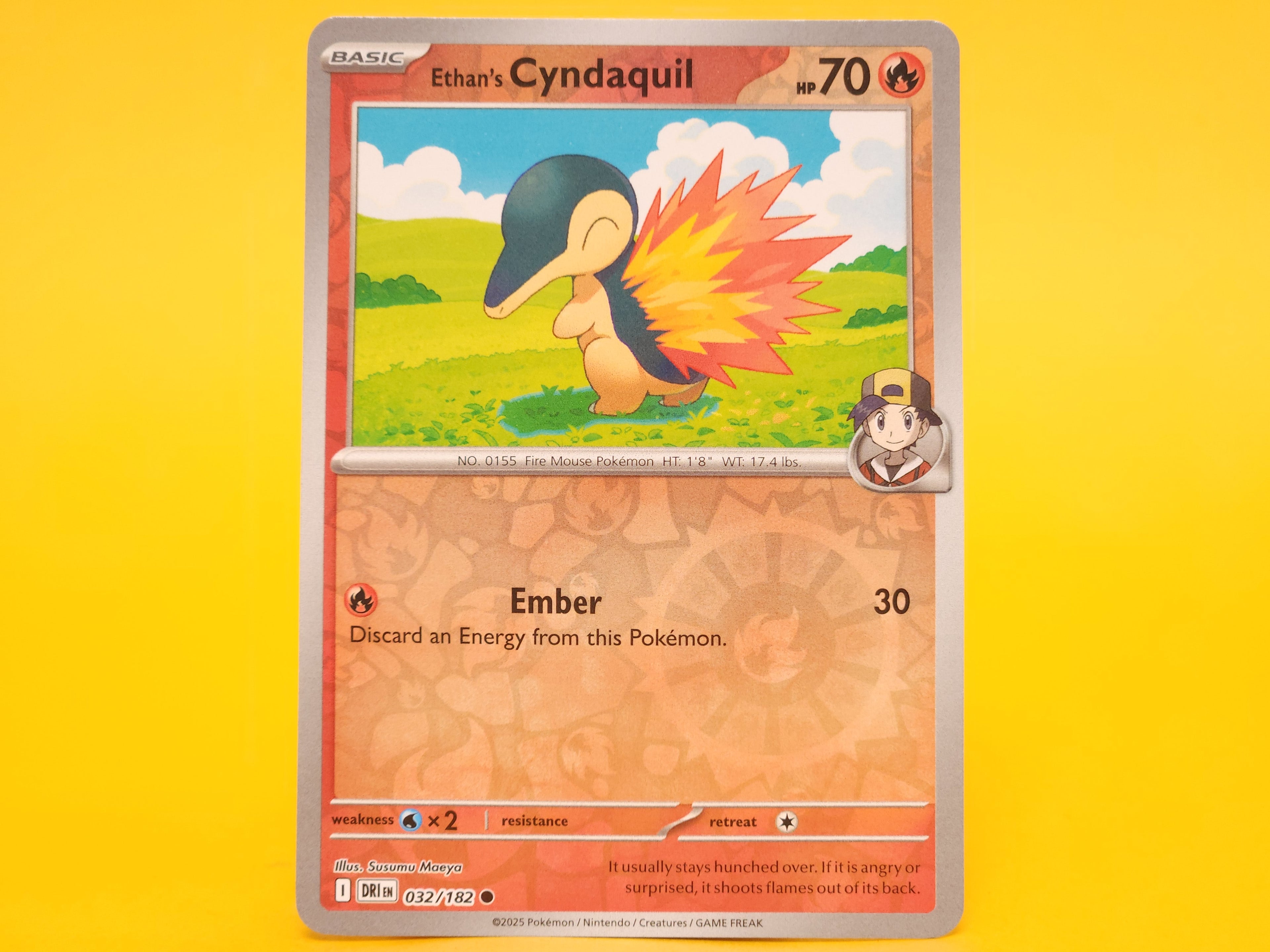 Ethan's Cyndaquil: 032/182 – 2025 Pokémon Common Reverse Holofoil