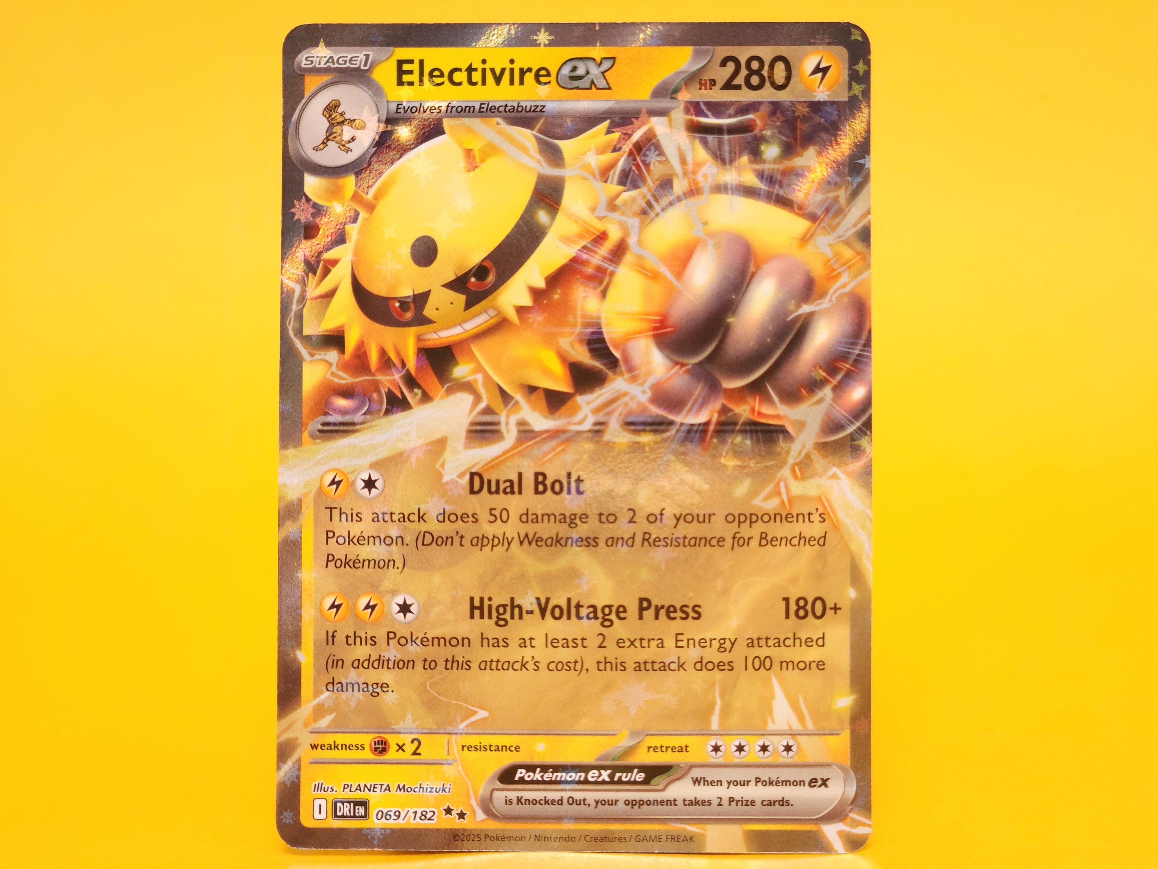 Electivire ex: 069/182 – 2025 Pokémon Double Rare Holofoil