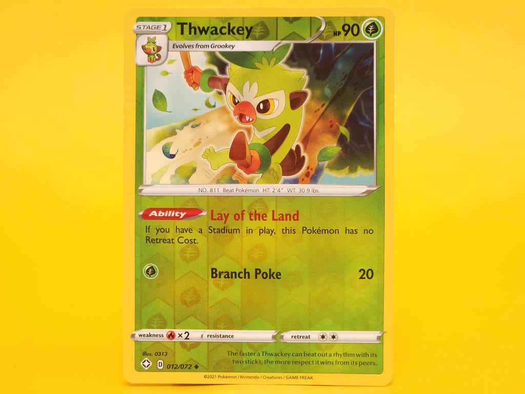 Thwackey: 012/072 – 2021 Pokémon Uncommon Reverse Holofoil