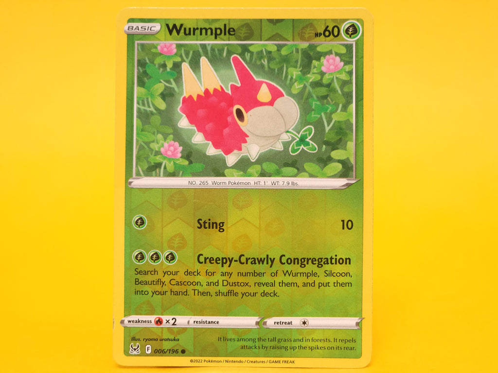 Wurmple: 006/196 – 2022 Pokémon Common Reverse Holofoil