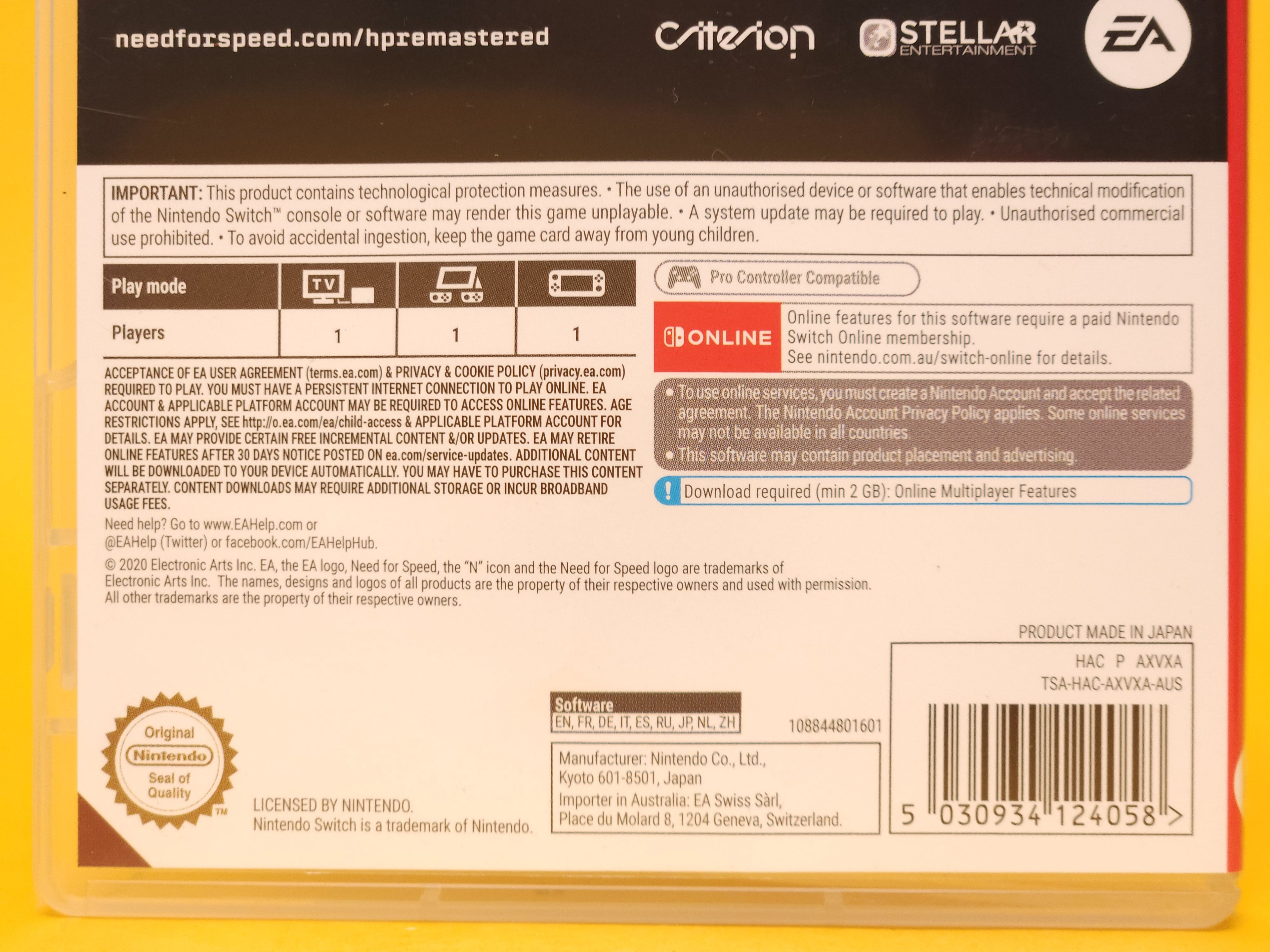 Need for Speed Hot Pursuit Remastered – Nintendo Switch